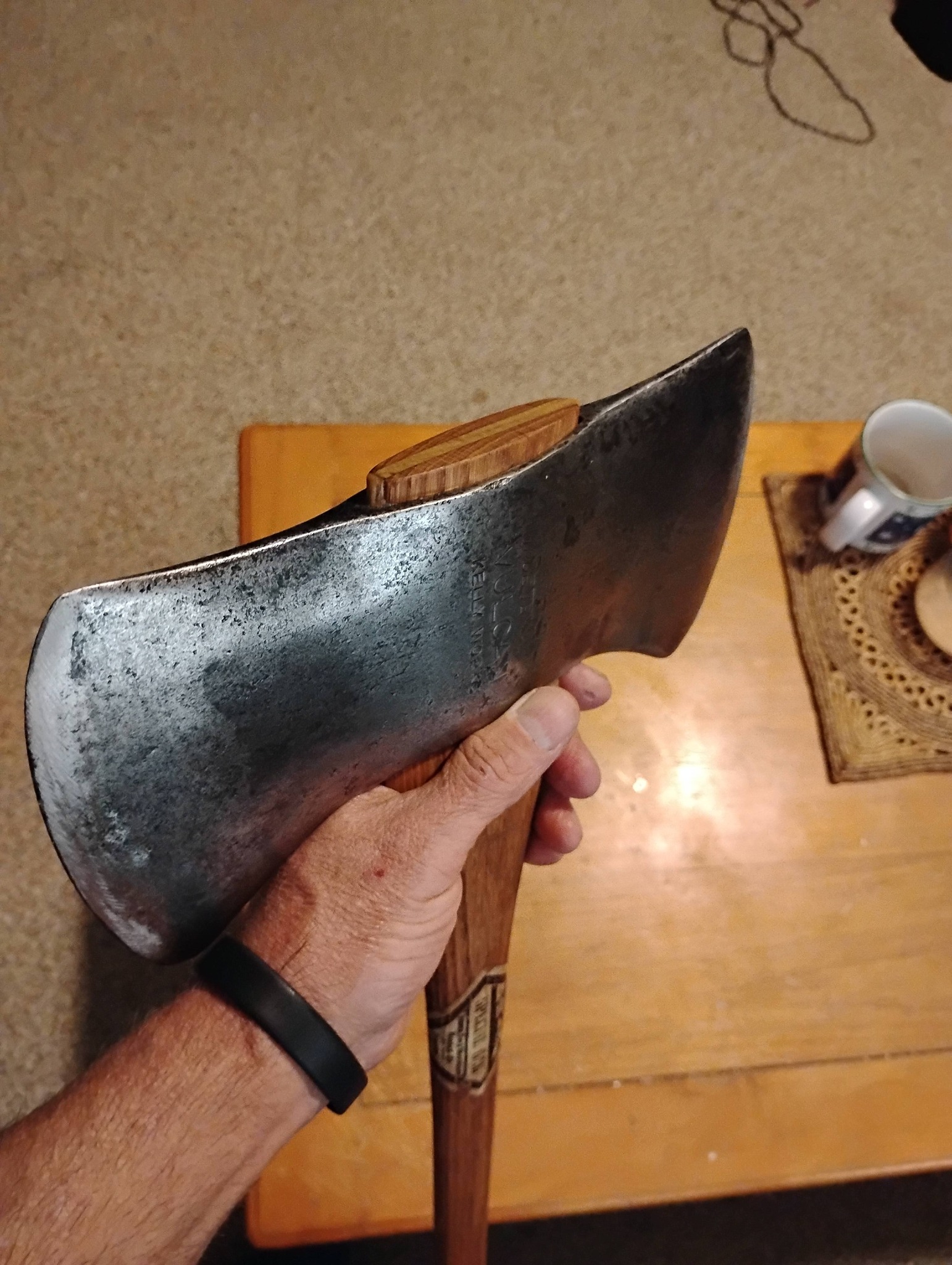 激レア　戦時中モデル old pyrex ダブルボイラー　ウッドハンドル True Temper Vulcan and a vintage handle KELLY KELLYWORKS VULCA