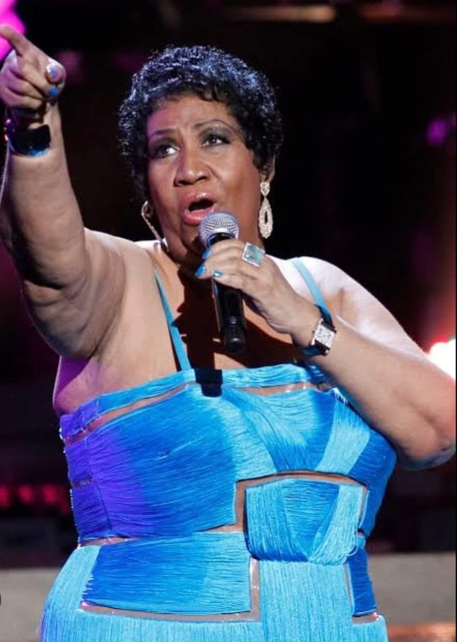 aretha franklin blue dress She may have been afraid to fly, but today the 