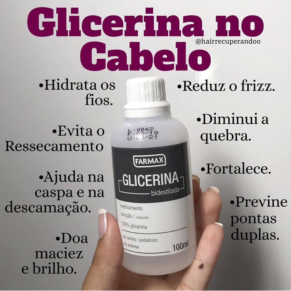 Glicerina No Cabelo Saiba Para Que Serve E Como Usar Glicerina No