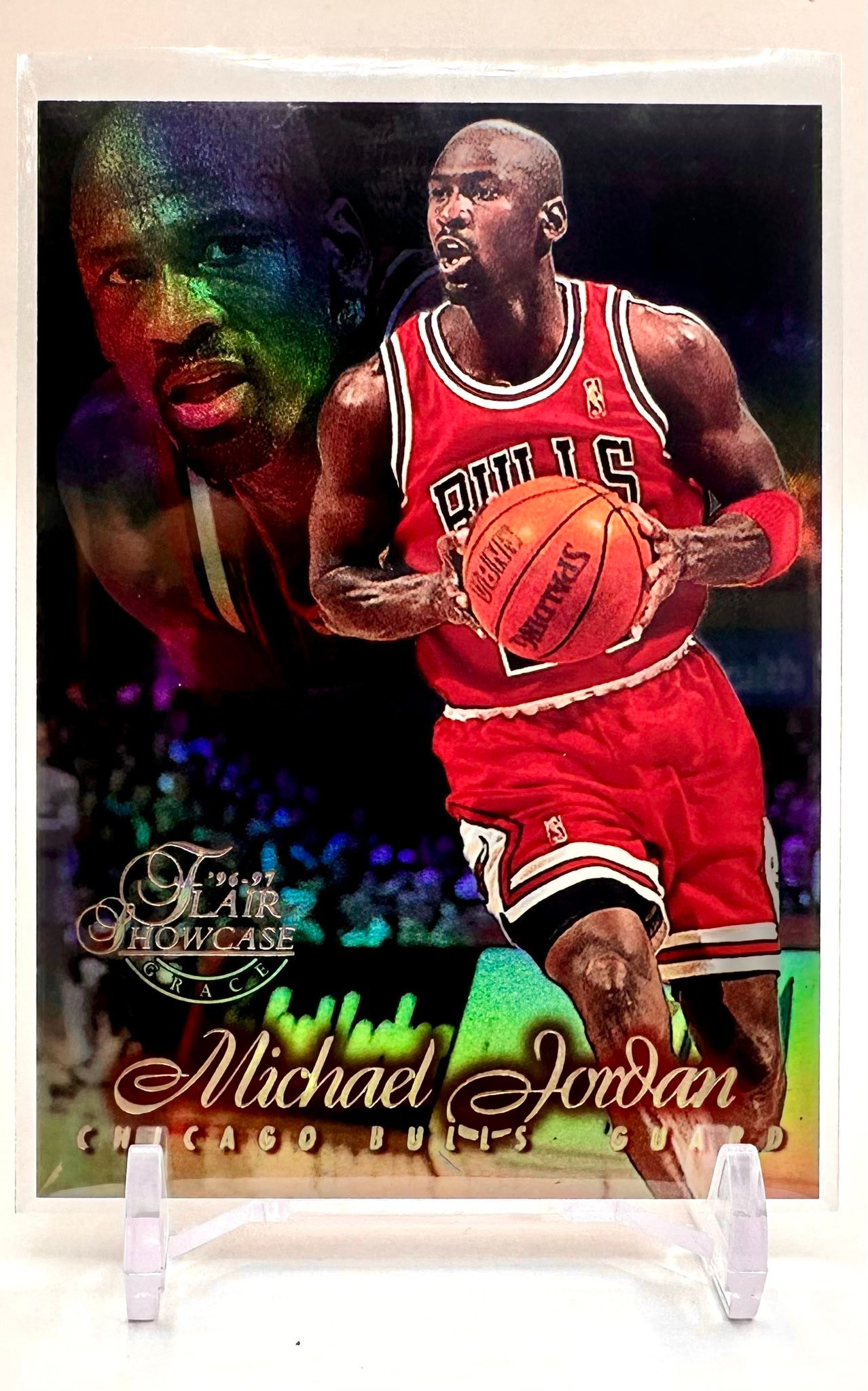 Michael Jordan row 1 seat 23 Flair Showcase card for sale