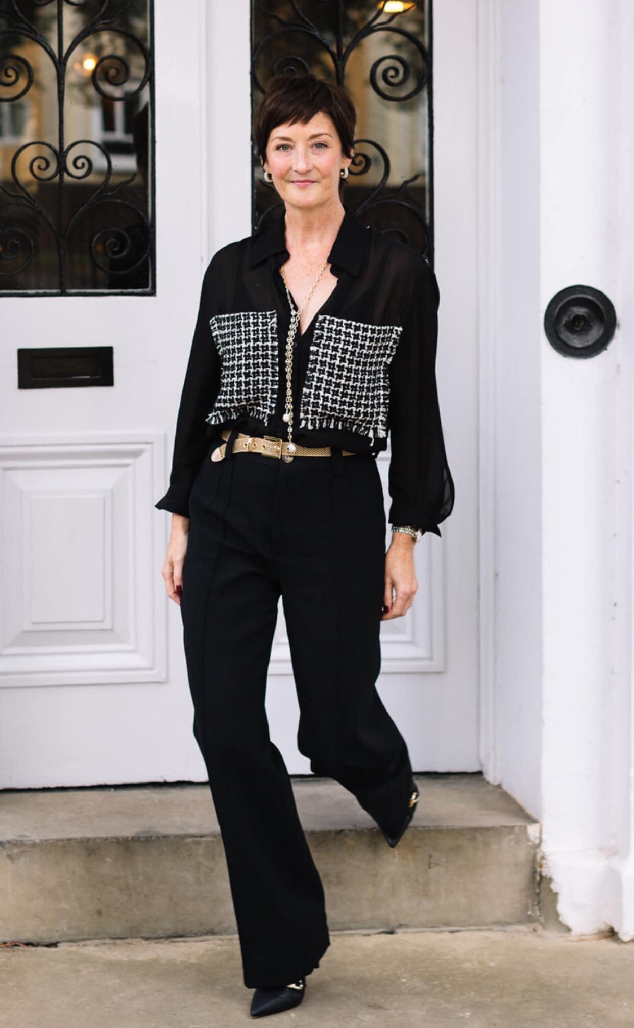 Mary Jane Warped Houndstooth: black and white and cute all over