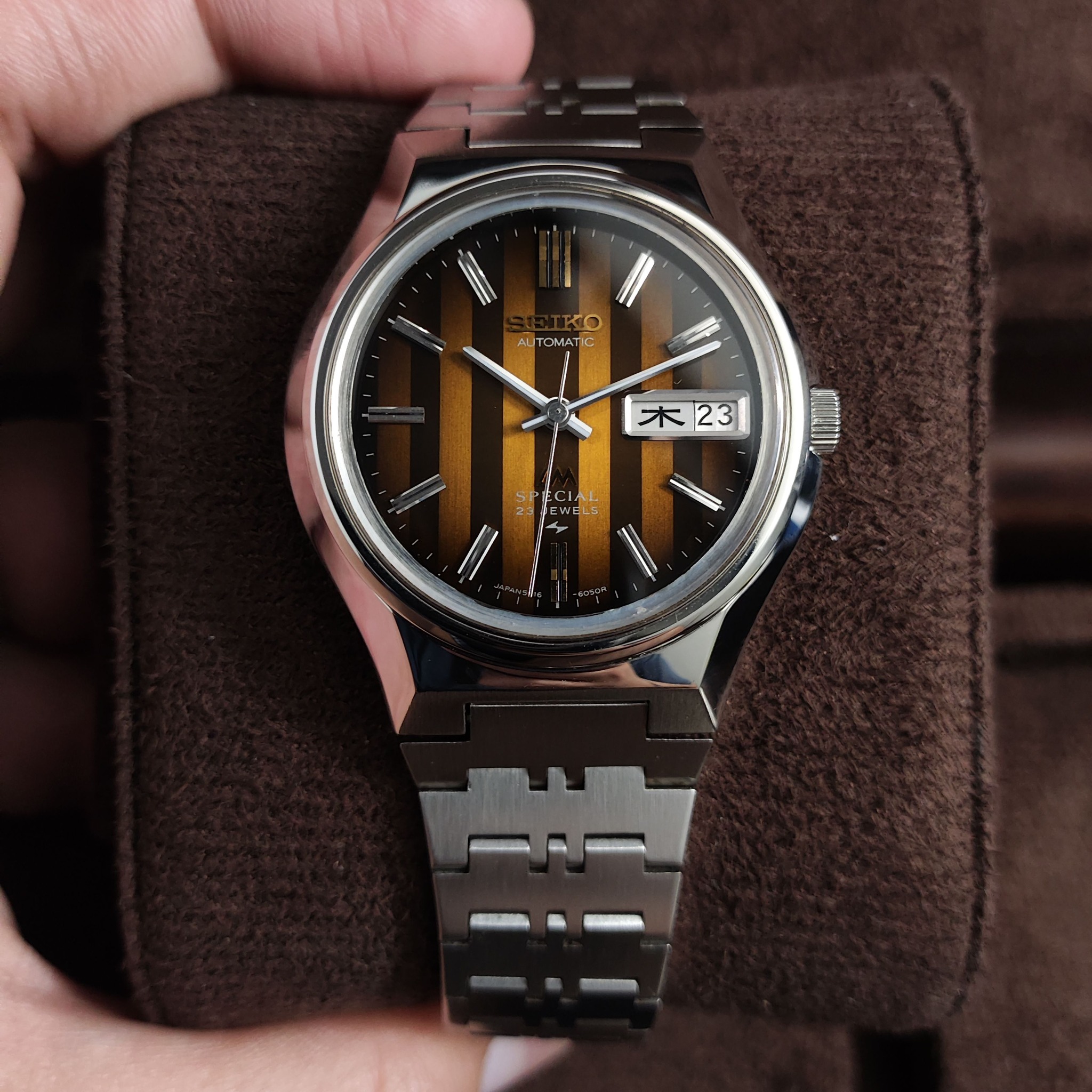 Seiko LM Special 5216-6040 Brown Striped Dial
