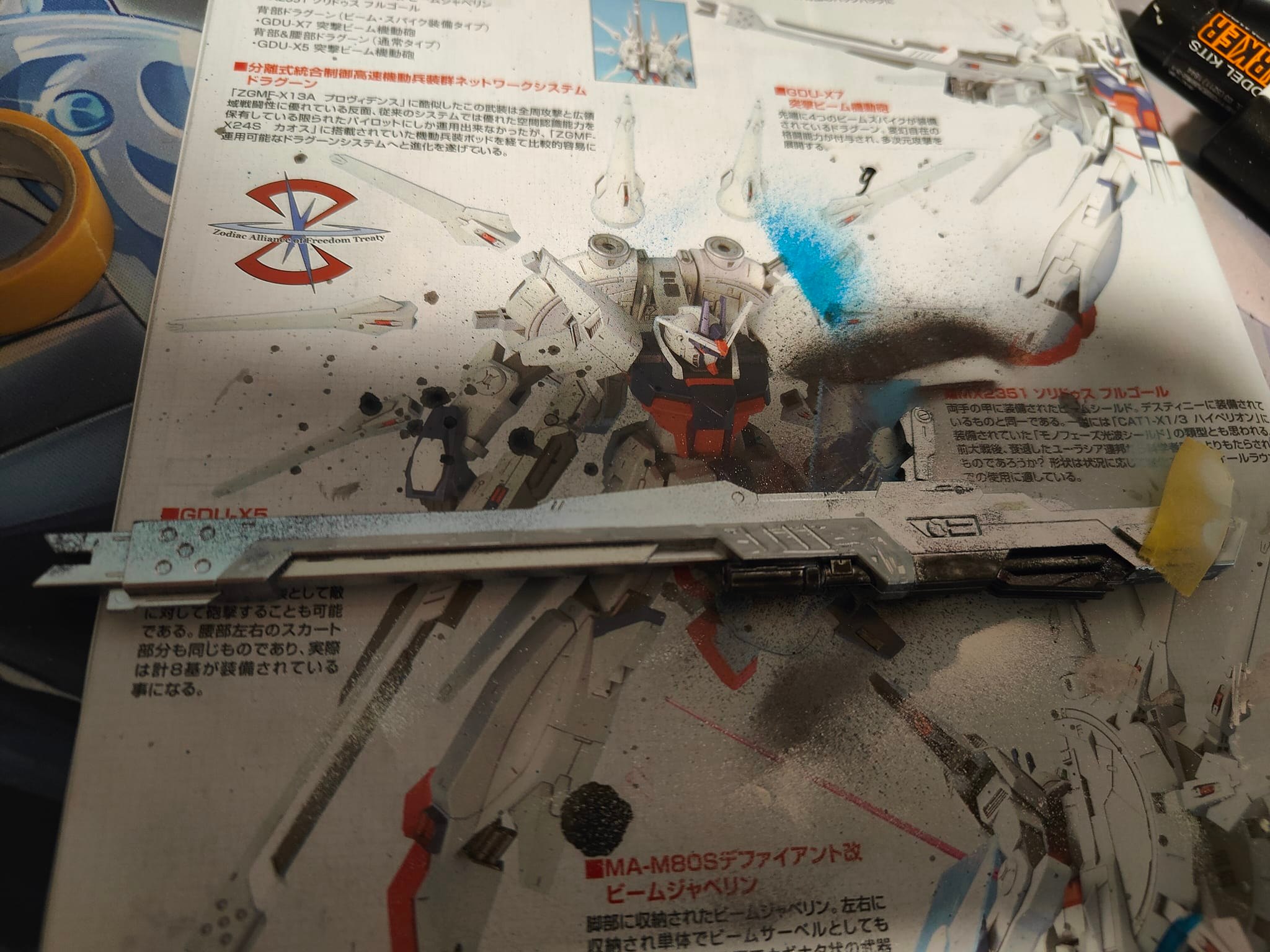 How to color different parts of a Gunpla model without removing 