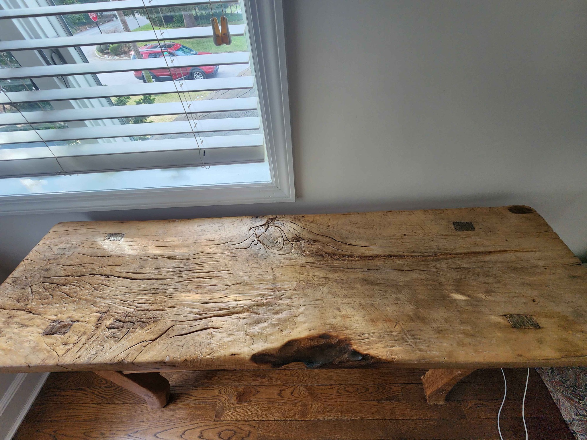 Custom Rustic Reclaimed Wood Console Table – Live Edge Entryway Feature ...
