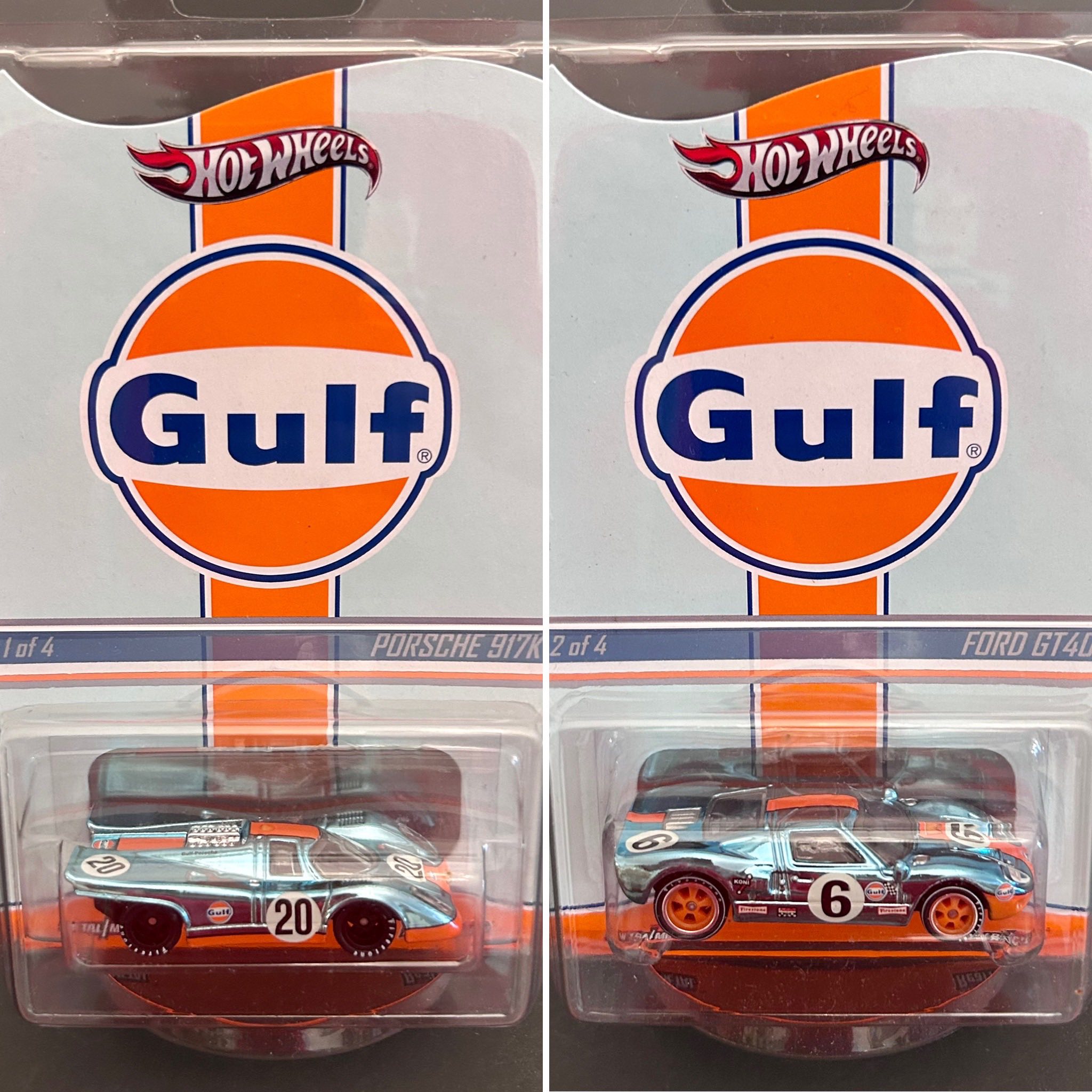 Gulf Porsche 917K and Ford GT40 Hot Wheels limited edition