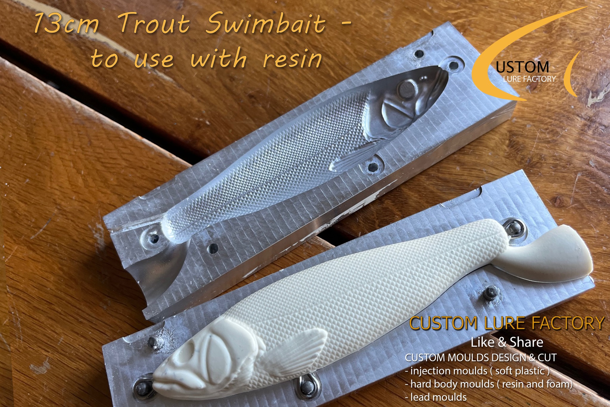 custom fishing lure molds 3.9 Inch Epic Mullet Open Pour Mold Precision starts with the mold.