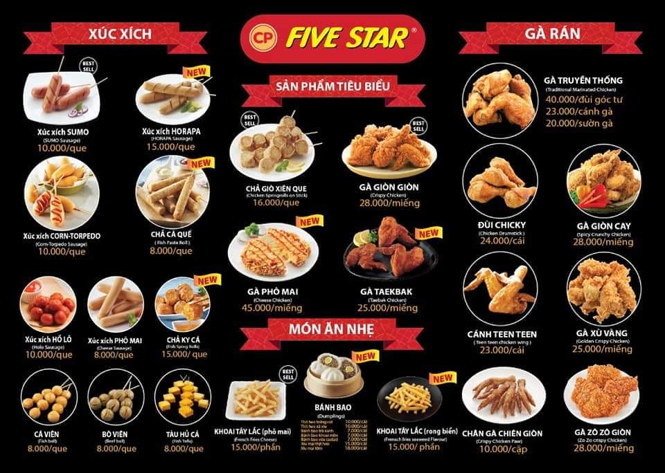 New menu - Gà Rán Five Star Đồng Văn 123