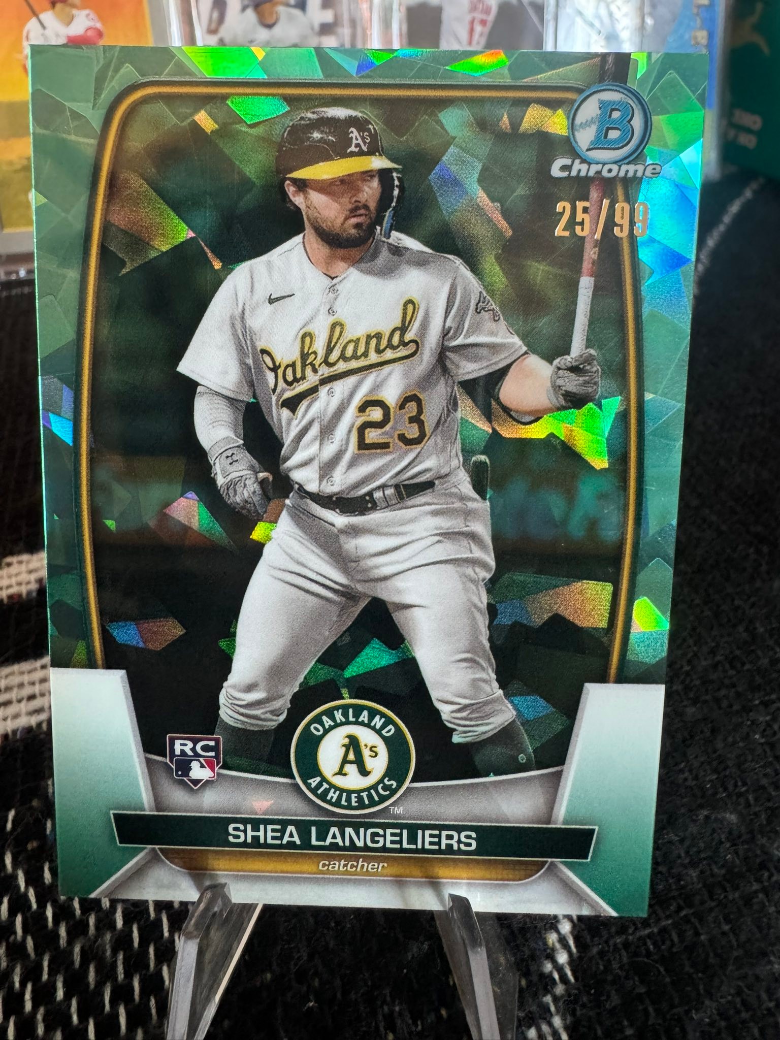 FS/ 2023 Shea Langeliers Bowman Chrome RC Aqua Sapphire 25/99 + (3 