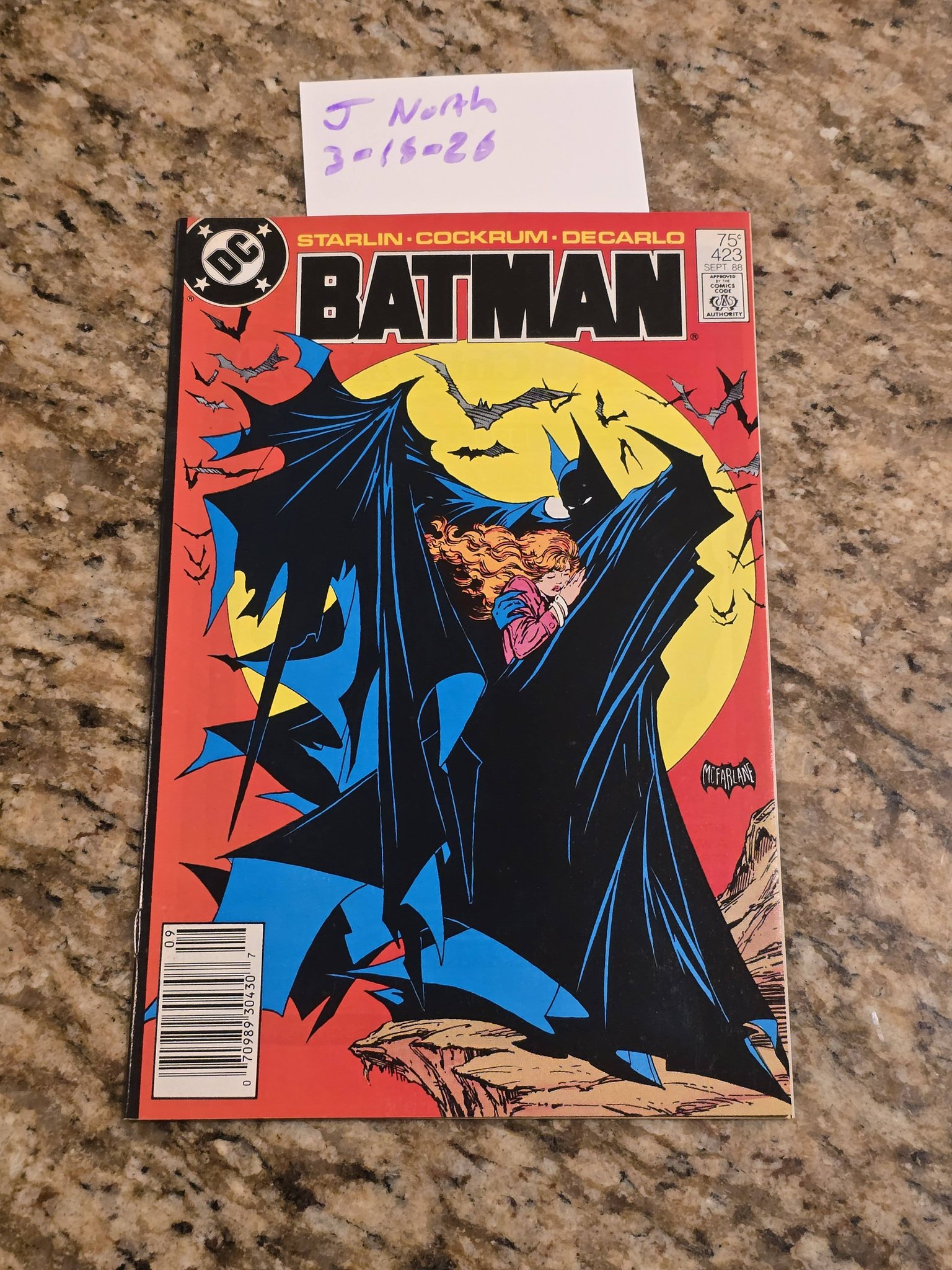 Batman comic book 423 for sale with imperfections