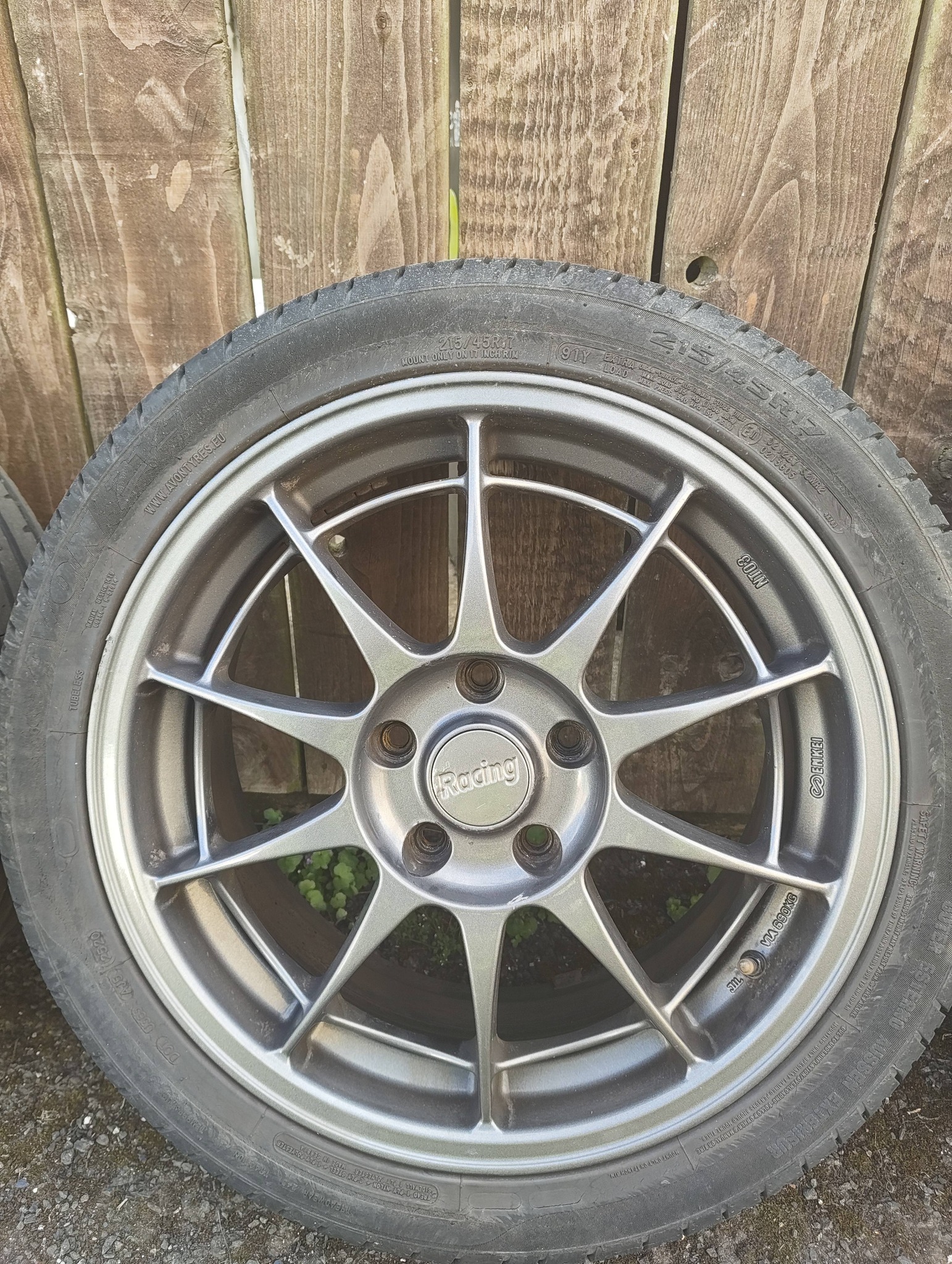 Genuine Enkei NT03 wheels for sale with Toyo Proxes and Avon tires