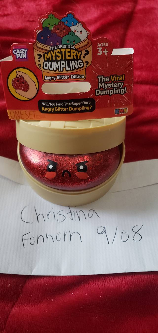 Does anyone have an opened rare angry glitter dumpling they would