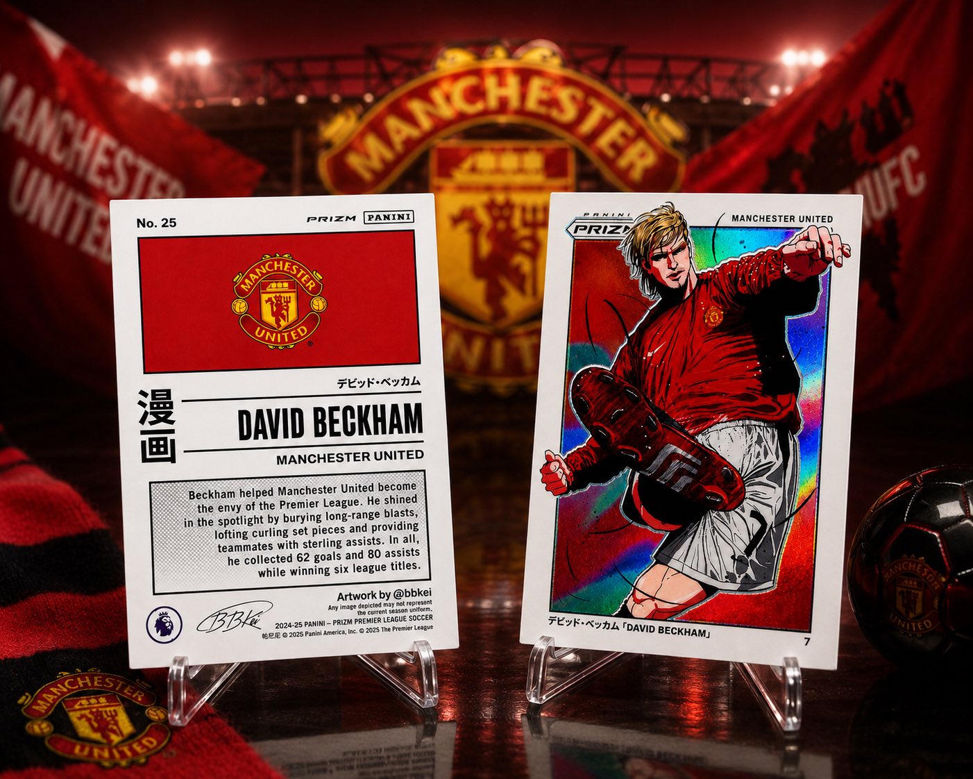 2024-25 Panini Prizm Premier League David Beckham Manga SSP card