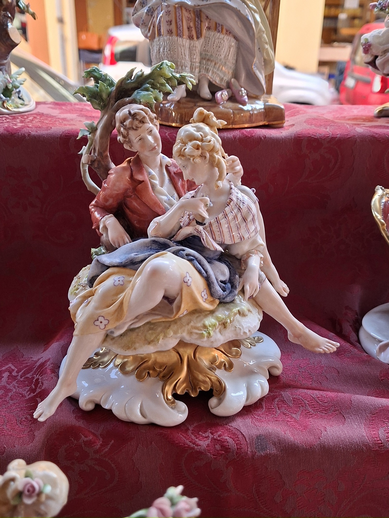 Figurine De Porcelaine Mopec Y573 – Couple En Fusion, Décoration Élégante Pour Gâteau Ou Intérieur