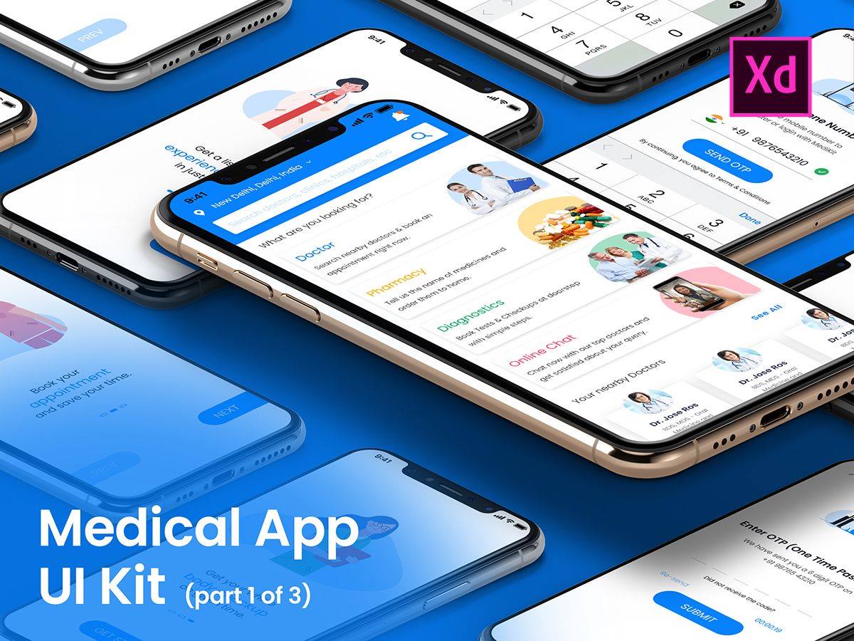 Uplabs - Medical App UI Kit by Tannovative https://www.uplabs.com/posts ...