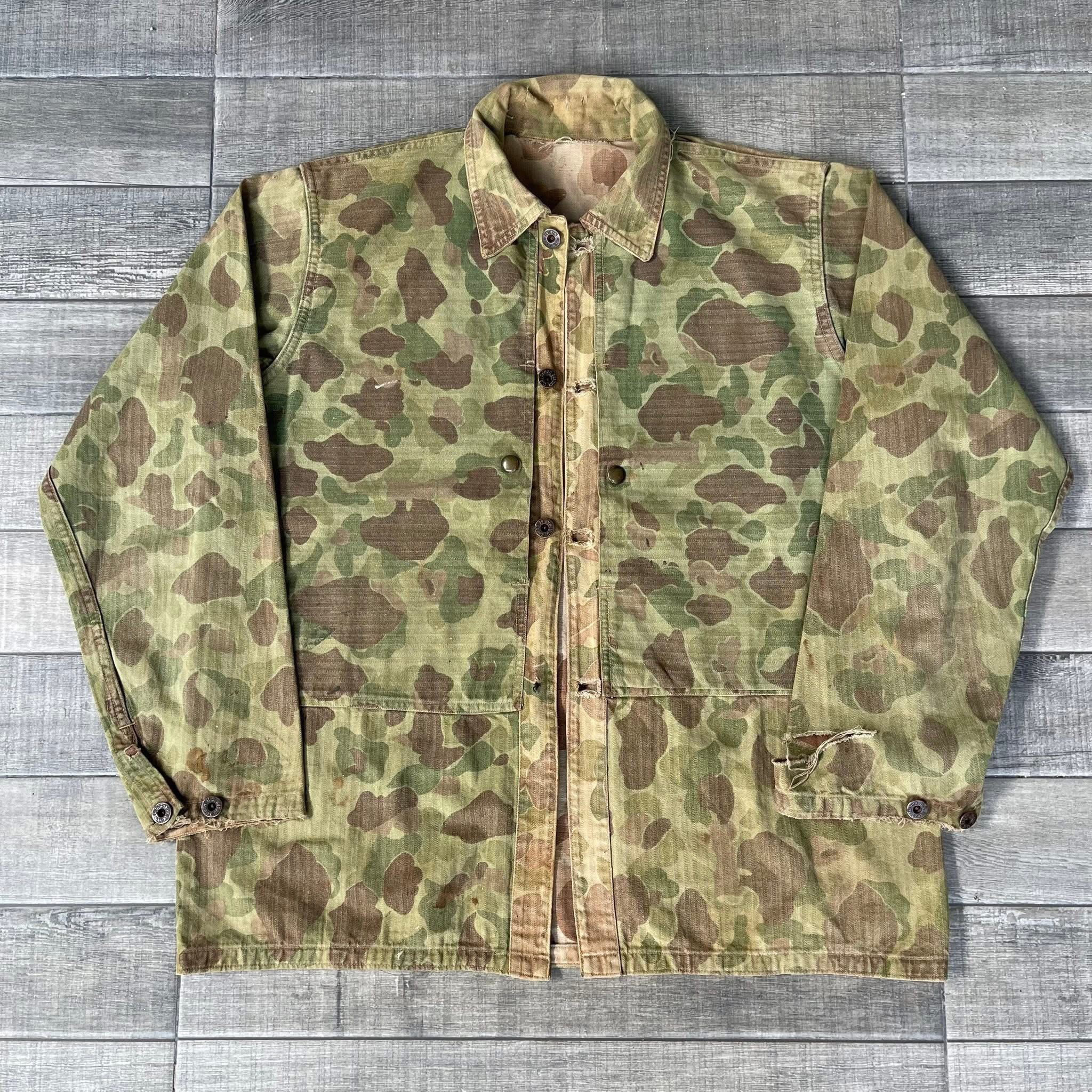 Original 1940s USMC P44 Hbt Frogskin Camouflage Jacket