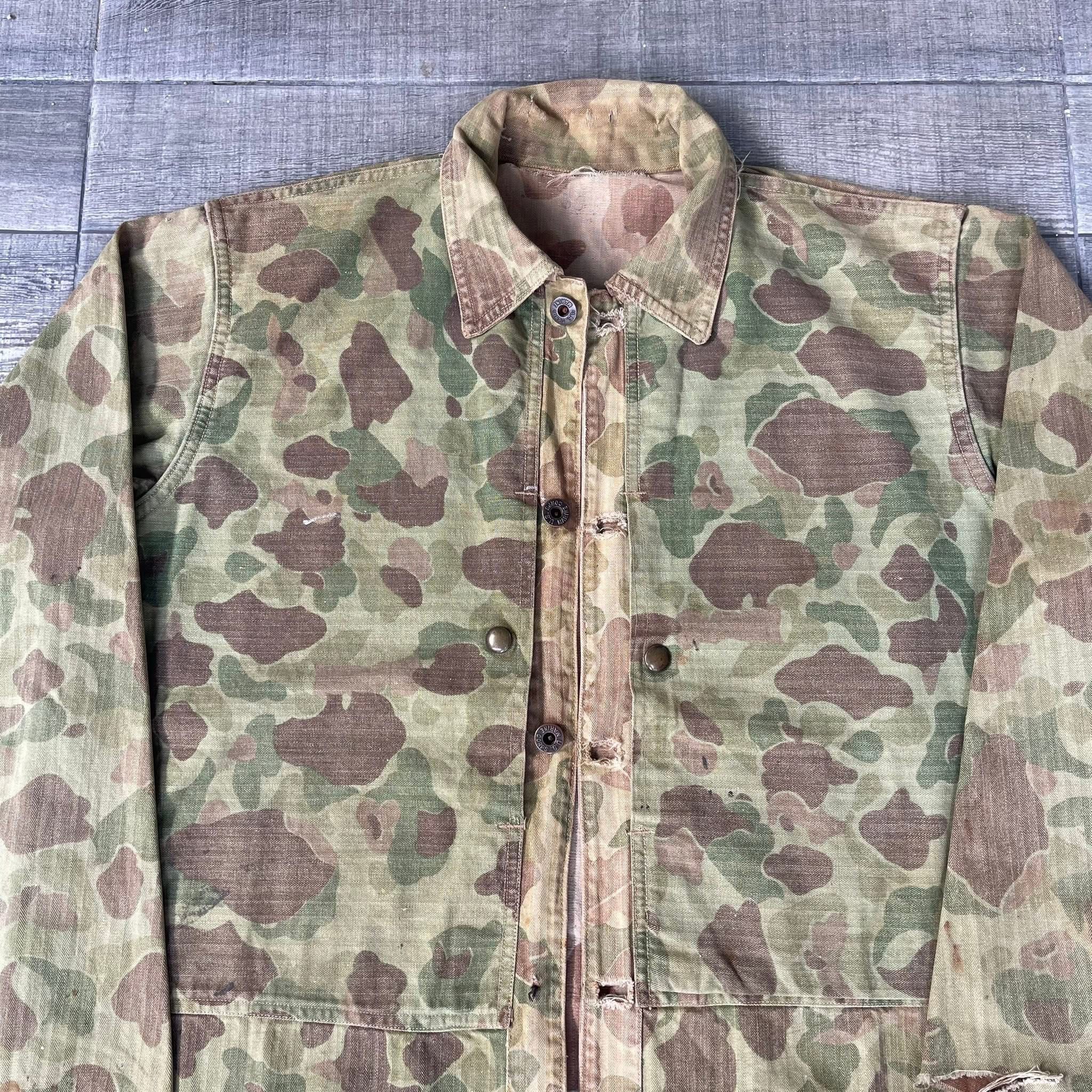 Original 1940s USMC P44 Hbt Frogskin Camouflage Jacket