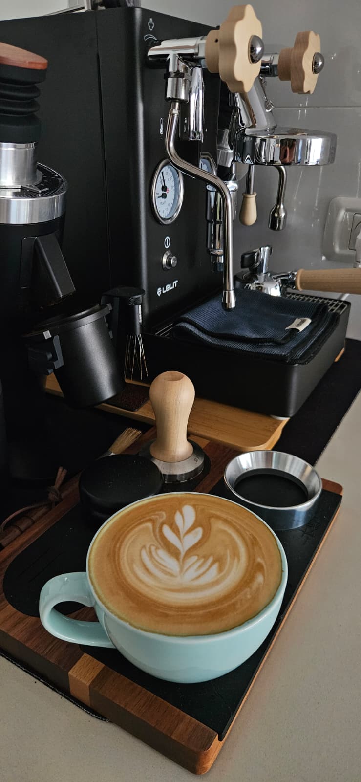 Pressa Per Caffè Via Crema A Molla Calibrata 11,3 Kg, In Acciaio 304 Con Guida Di Livellamento, Per E61 E Compatibili
