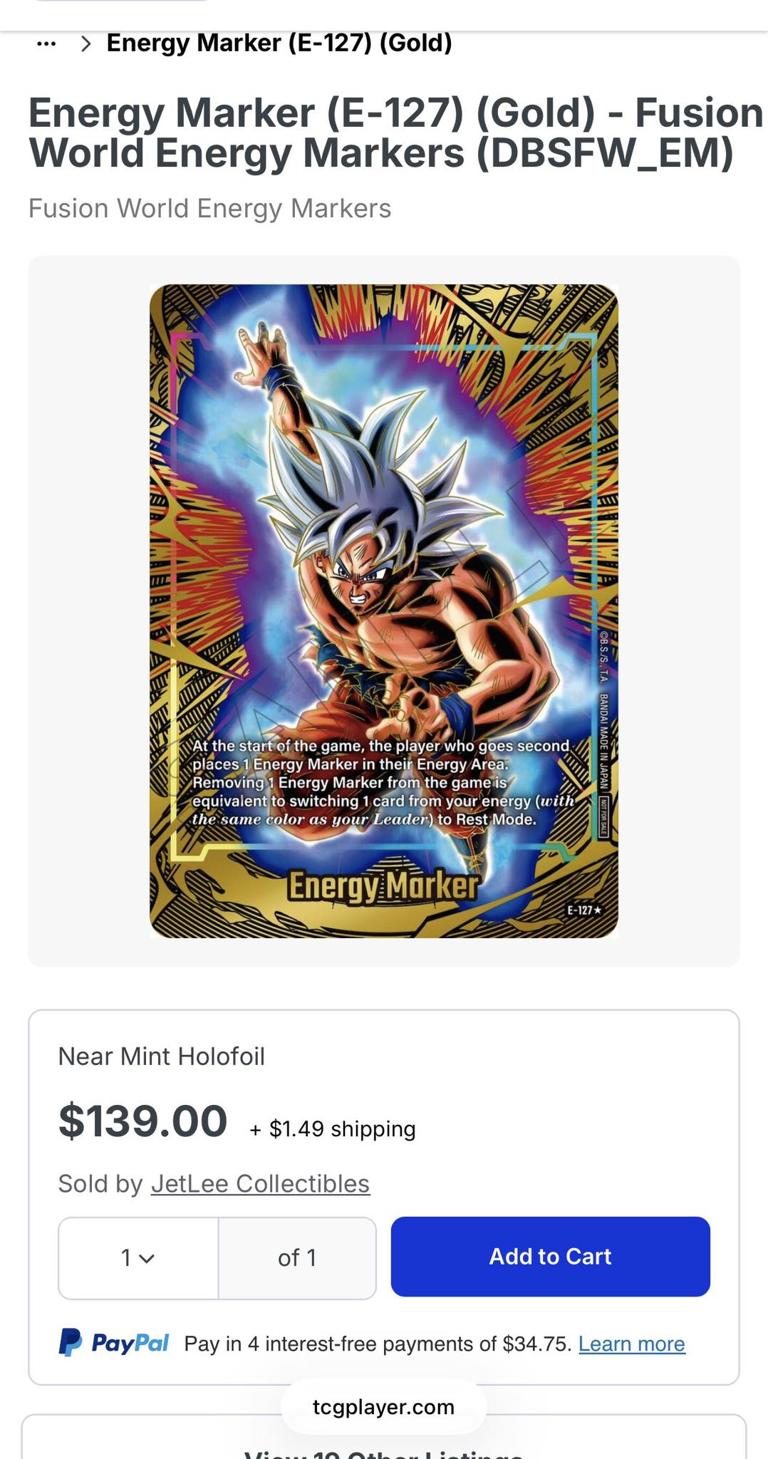 dragon ball super card game energy Trading Galactic Battle Common Full Power BT1-080 Set Name Why did Dragon Ball Super