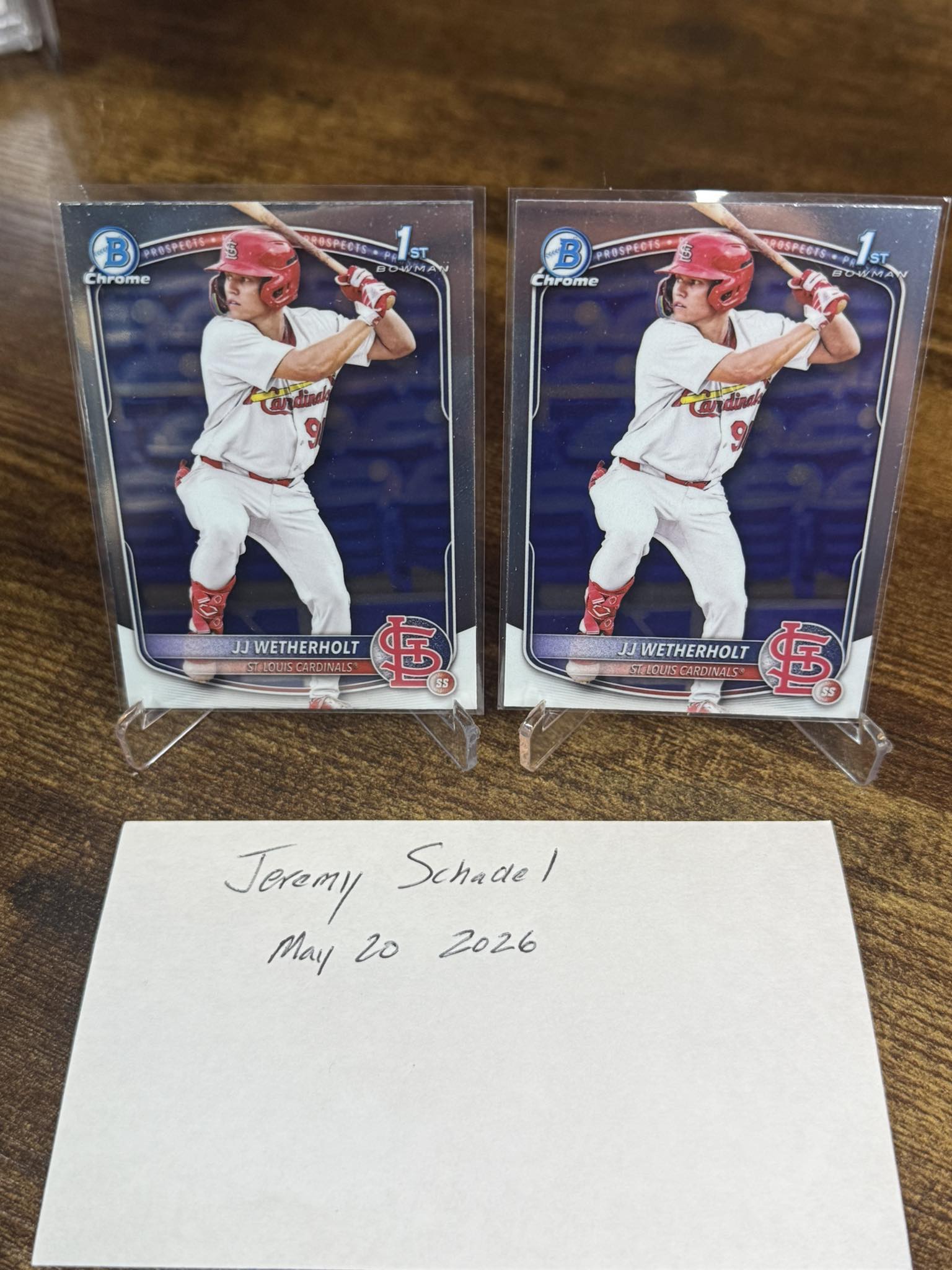 JJ Wetherholt Bowman cards auction