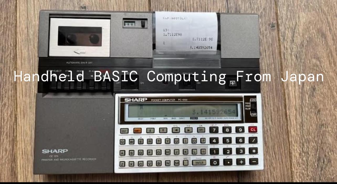 A Sharp PC-1260 Pocket Computer , complete with a Sharp CE-125