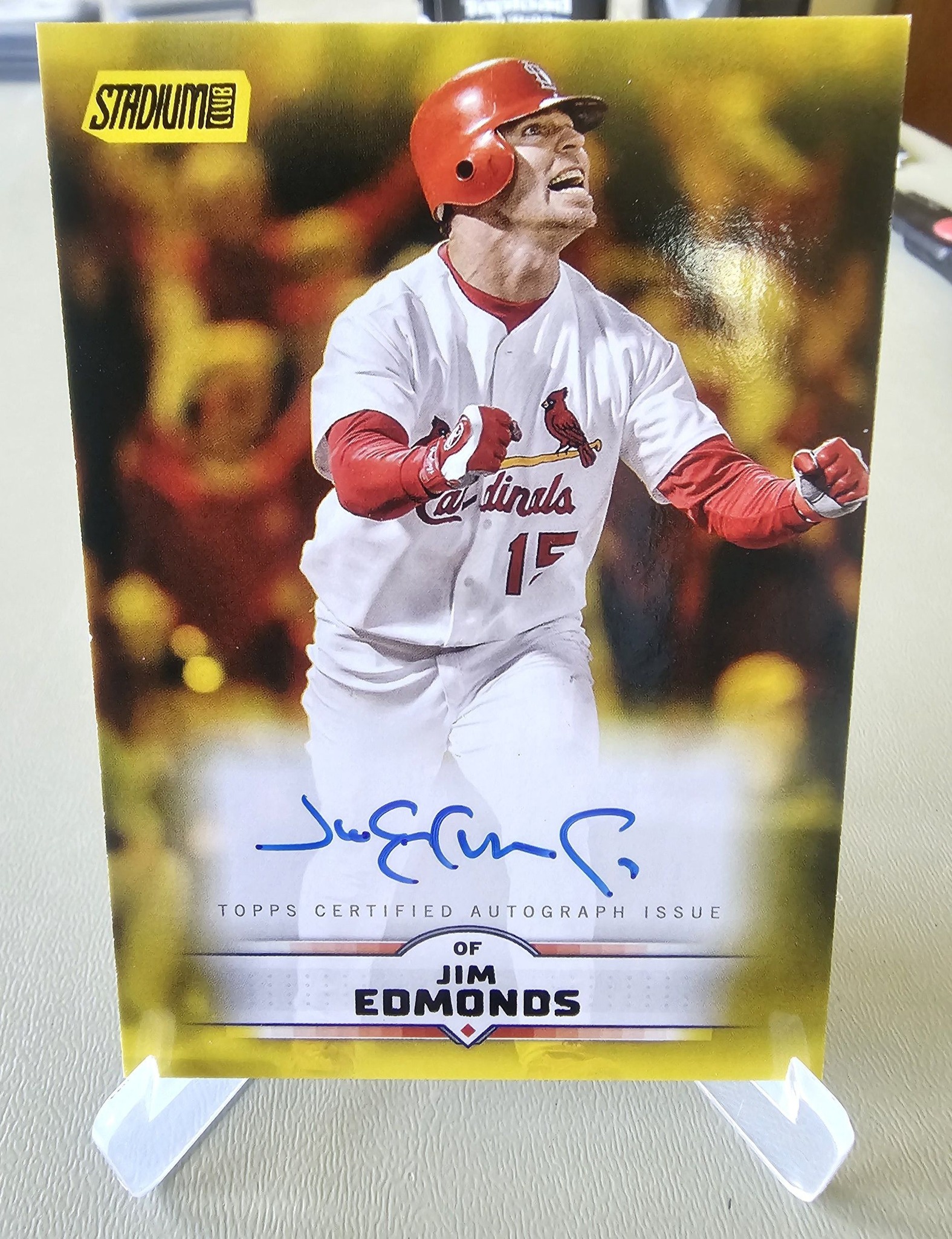 Jim Edmonds autograph on Stadium Club card