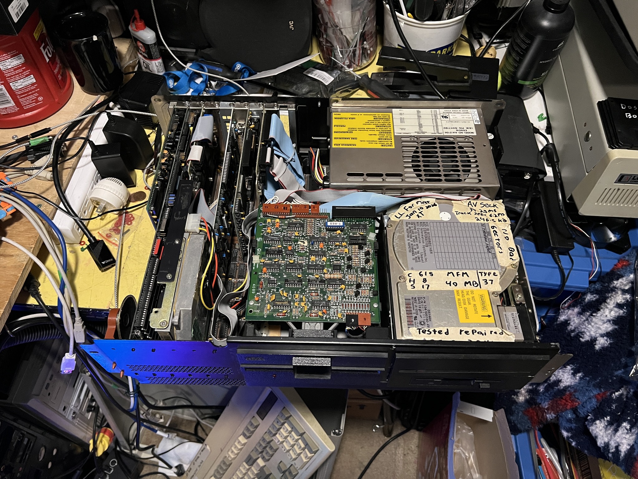 IBM 5160 XT computer with upgrades and original components