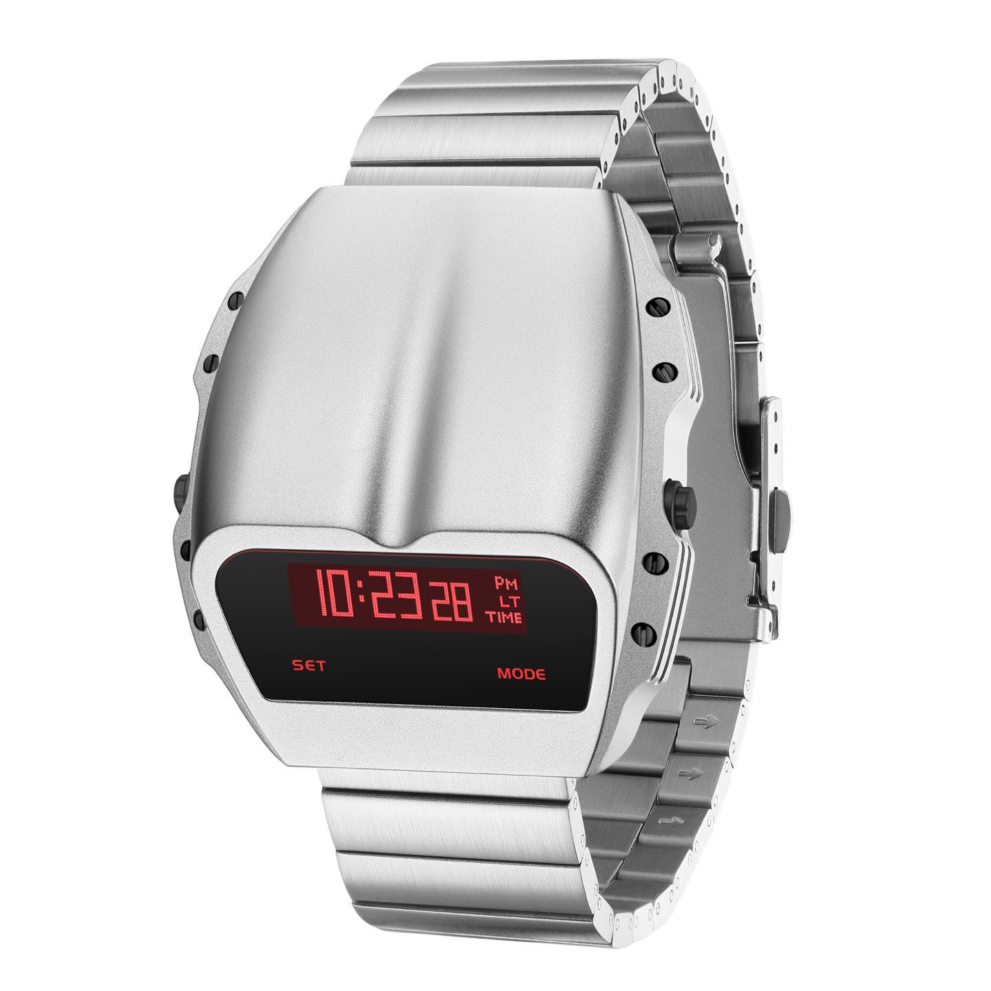 Vintage GUESS Watch Womens, Silver Mesh Bracelet, Square Case 