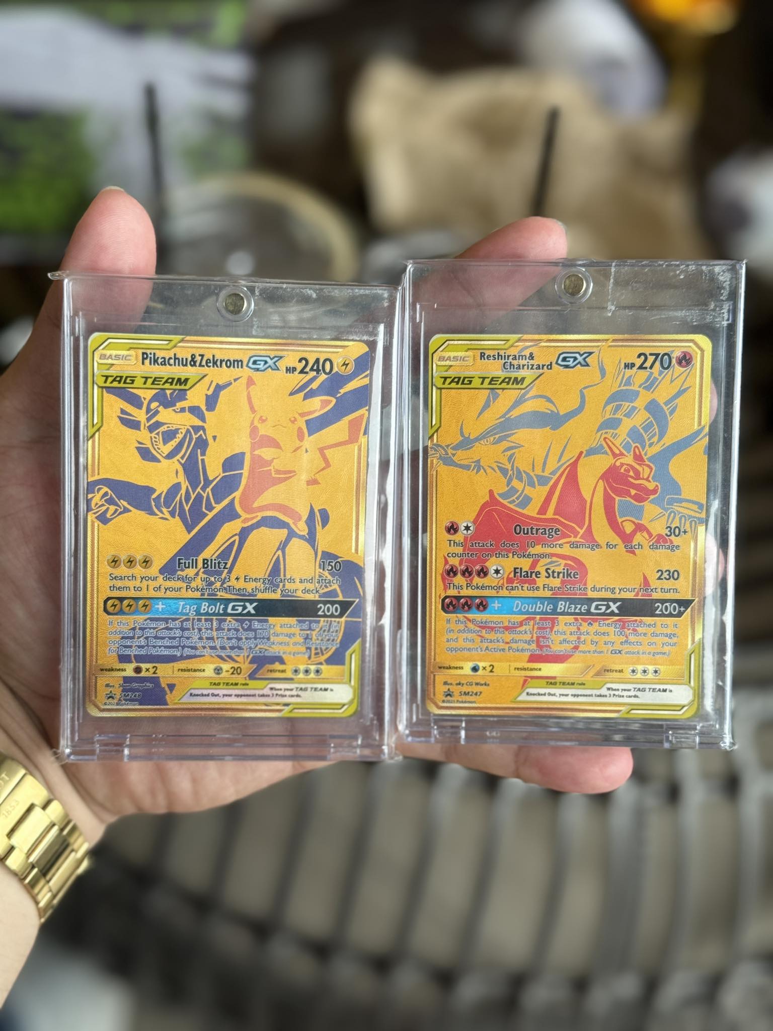 Tag Team Pikachu & Zekrom GX and Reshiram & Charizard GX for sale