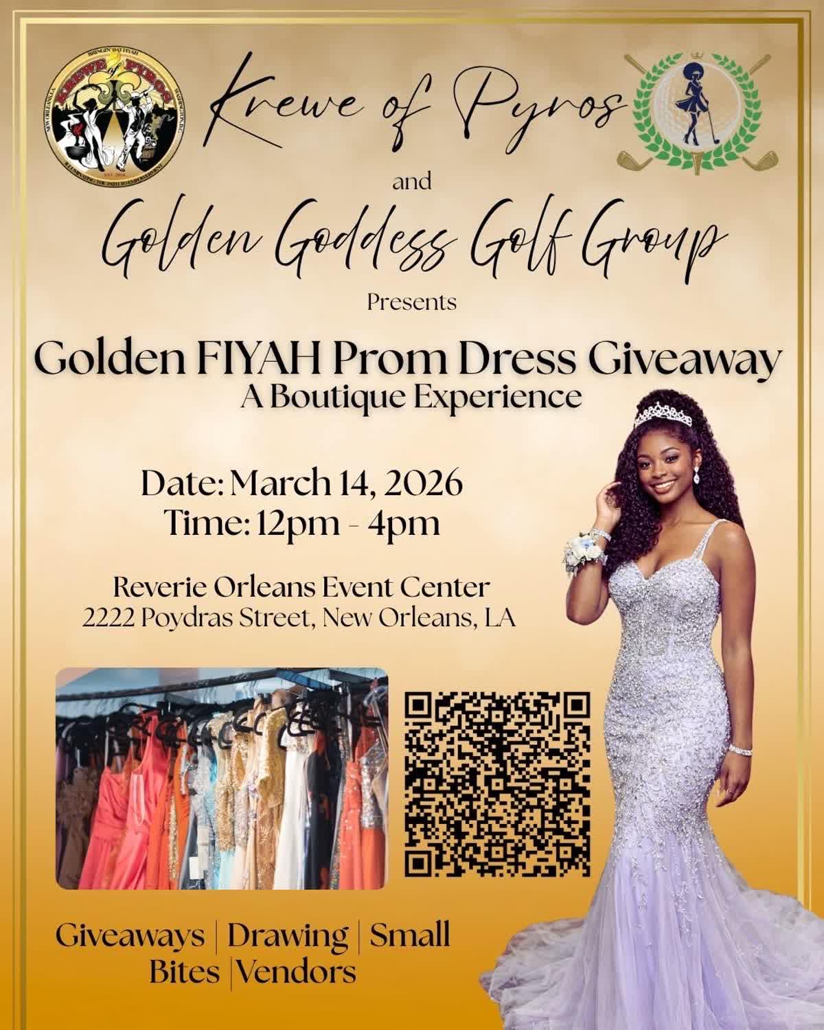 homecoming dress boutiques in new orleans DATE & LOCATION UPDATE 🚨 The Krewe of Themis Prom Pop-Up Giveaway has been rescheduled! Join us for an evening of finding the perfect prom look—completely FREE 💜✨ 👗 & prom dress stores near me