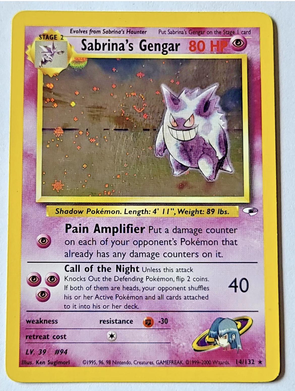 gengar pokemon card first edition PSA 8 1999 Fossil Holo Retreat Cost 1999 Nintendo Pokemon Fossil Gengar