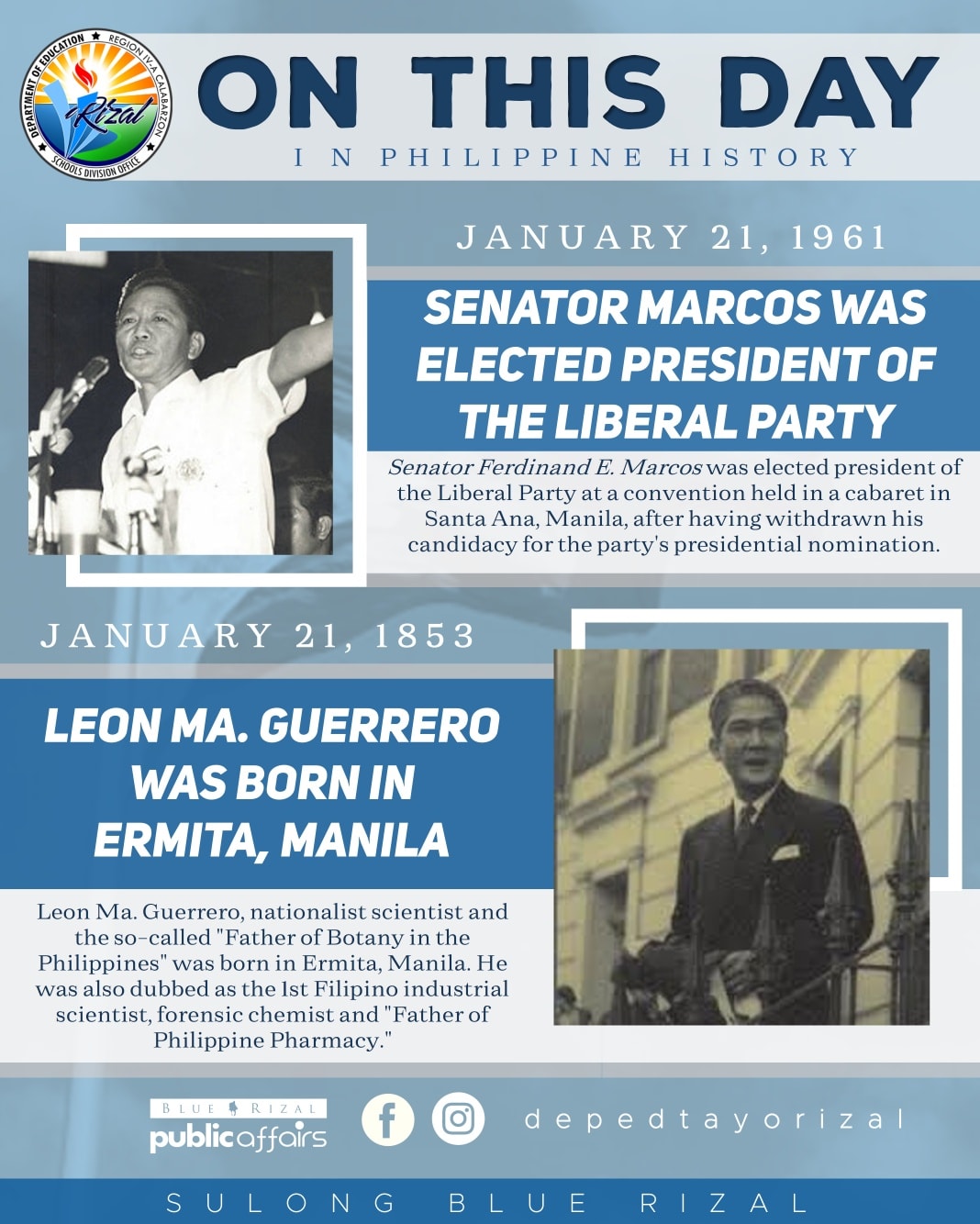 DepEd - ON THIS DAY in the Philippine History January 21 Senator Marcos ...