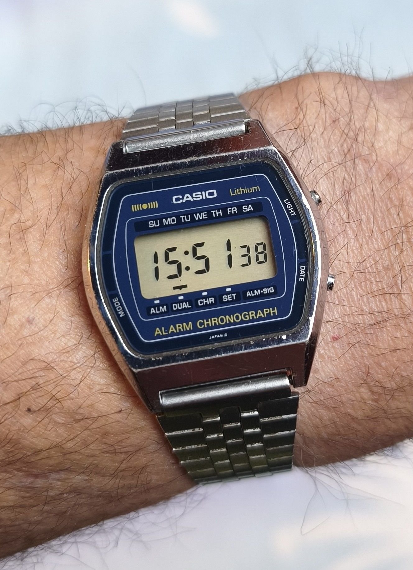 Casio 160 A-657 Lithium LIGHT CASIO SU MO TU WE TH FR SA 15:5 138 