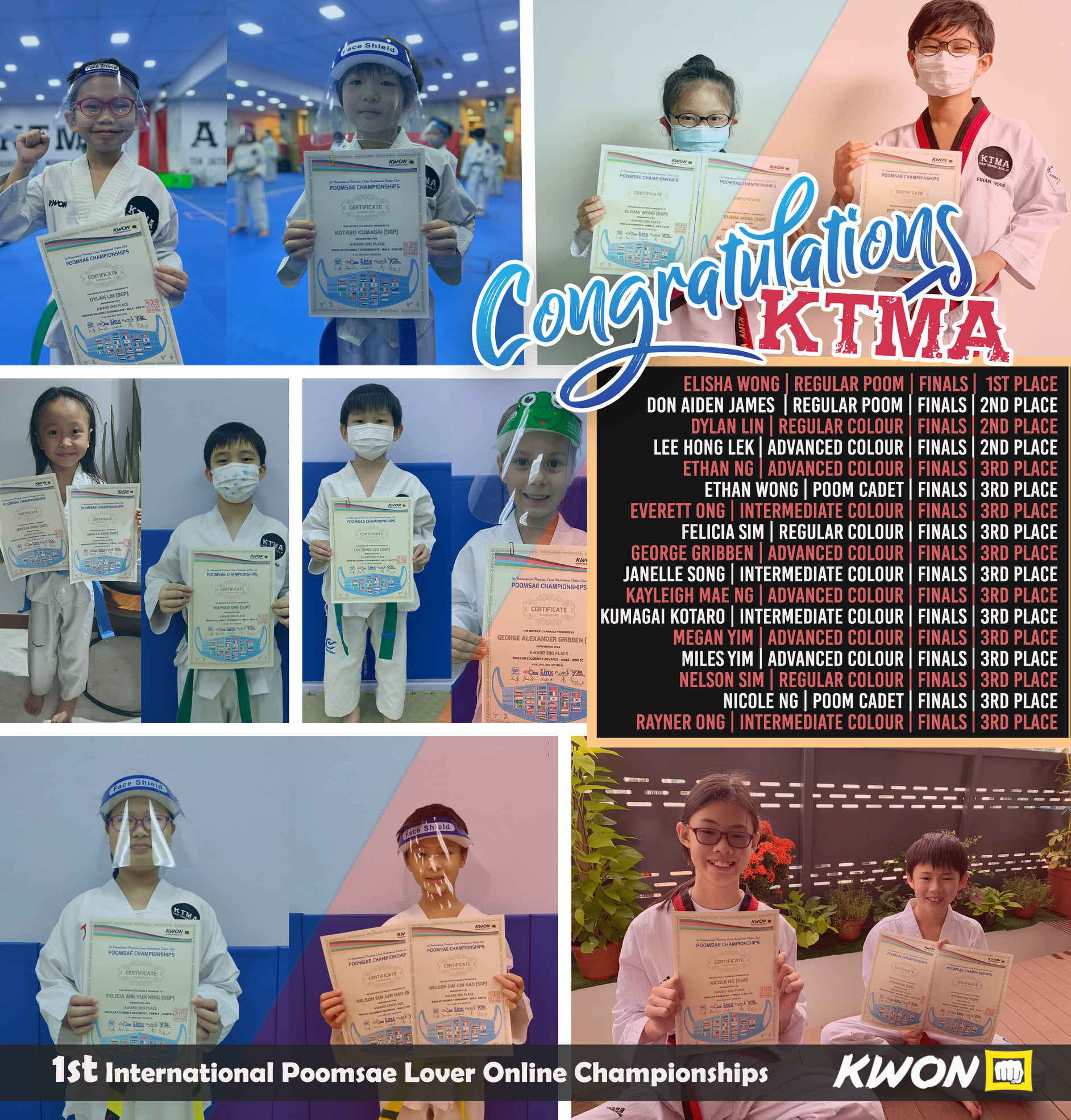 Congratulations to... - KTMA Taekwondo Academy - Singapore