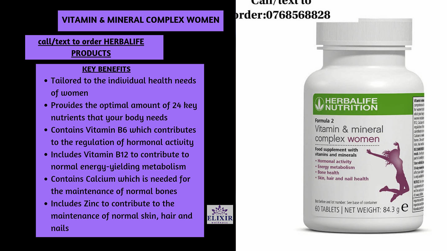 HERBALIFE : F2 VITAMIN & MINERAL COMPLEX WOMEN : KES=3,559 Product 