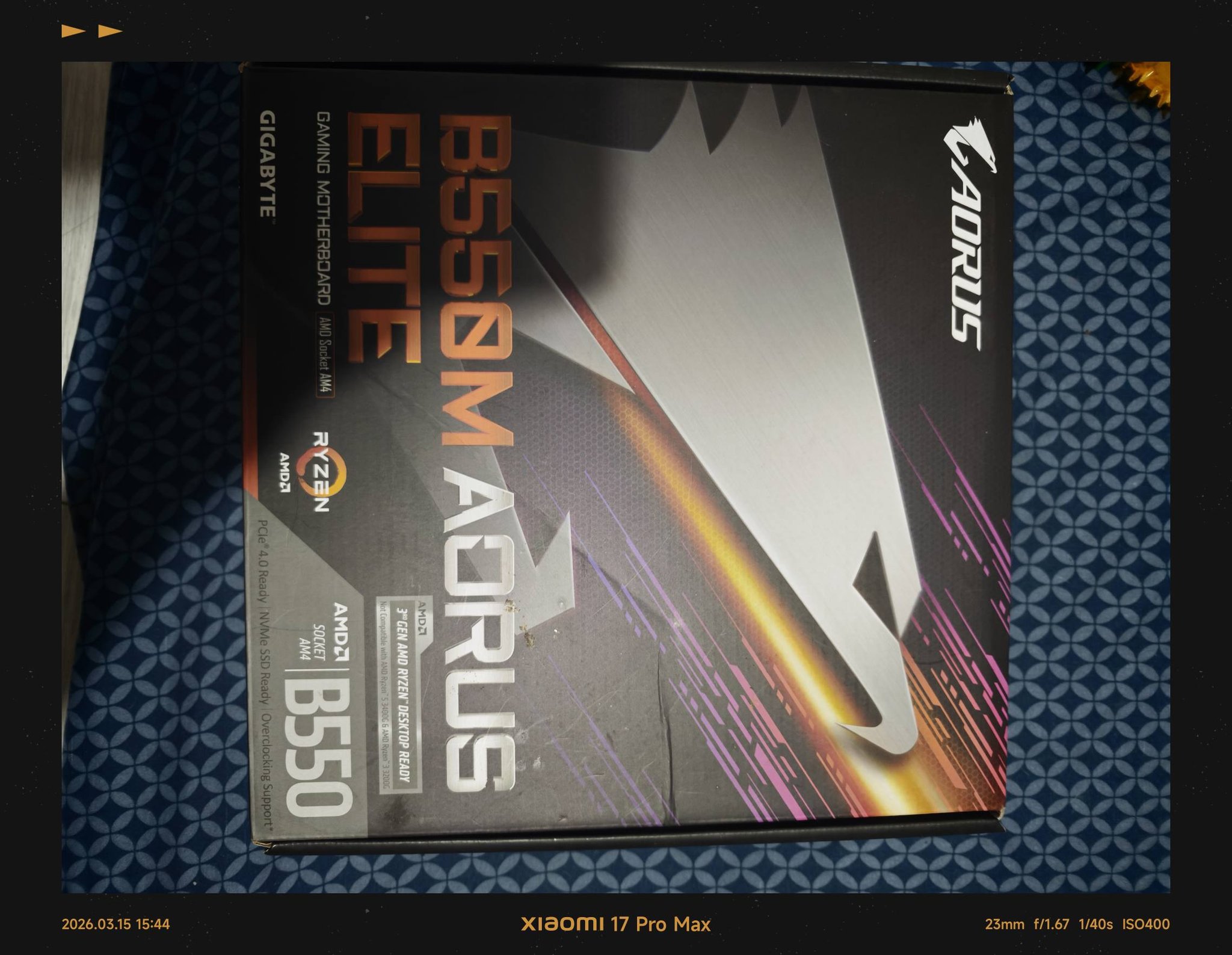 Ryzen 7 3700x with b550m aorus elite motherboard