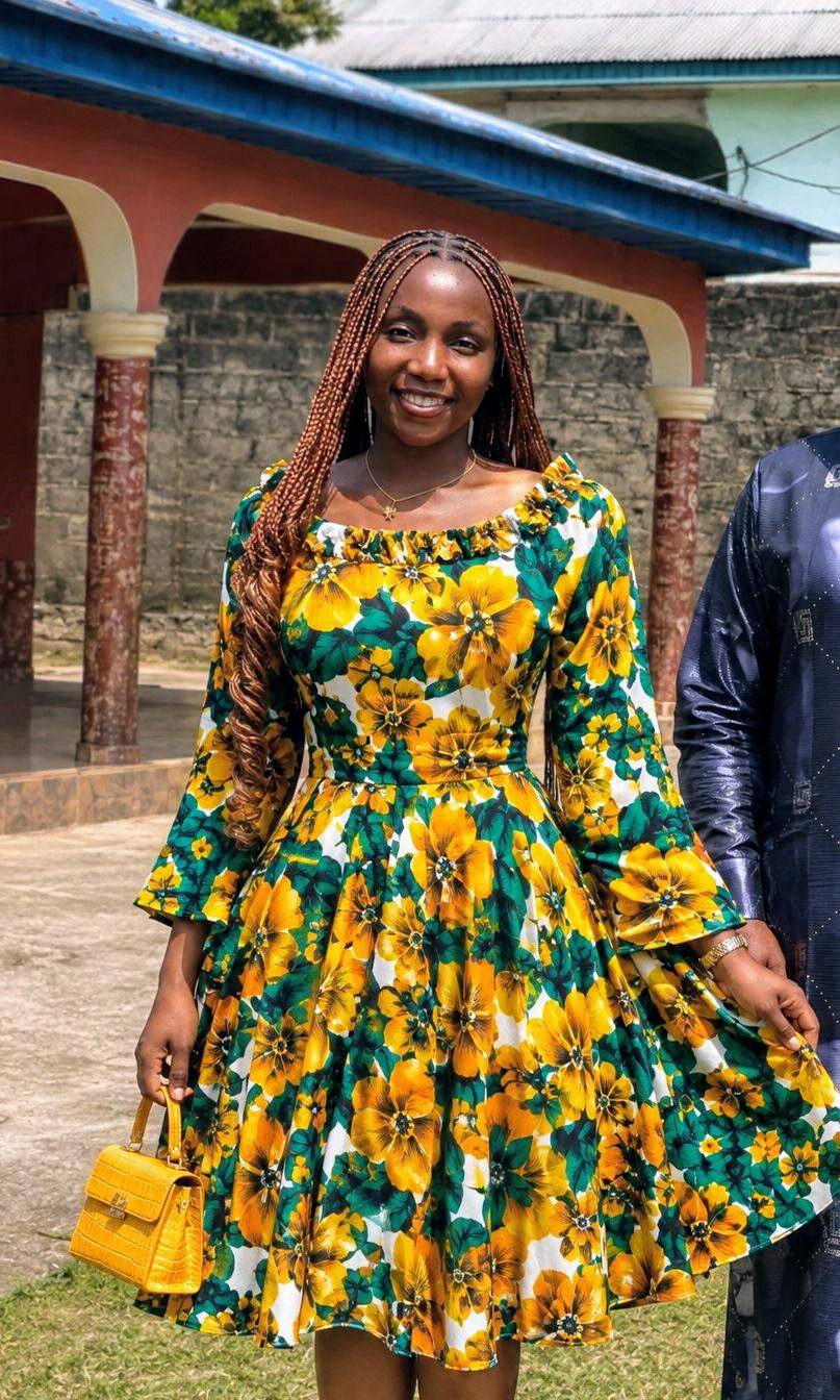green and yellow ankara dress How to sew flare Collection: SS26 REACTIVE