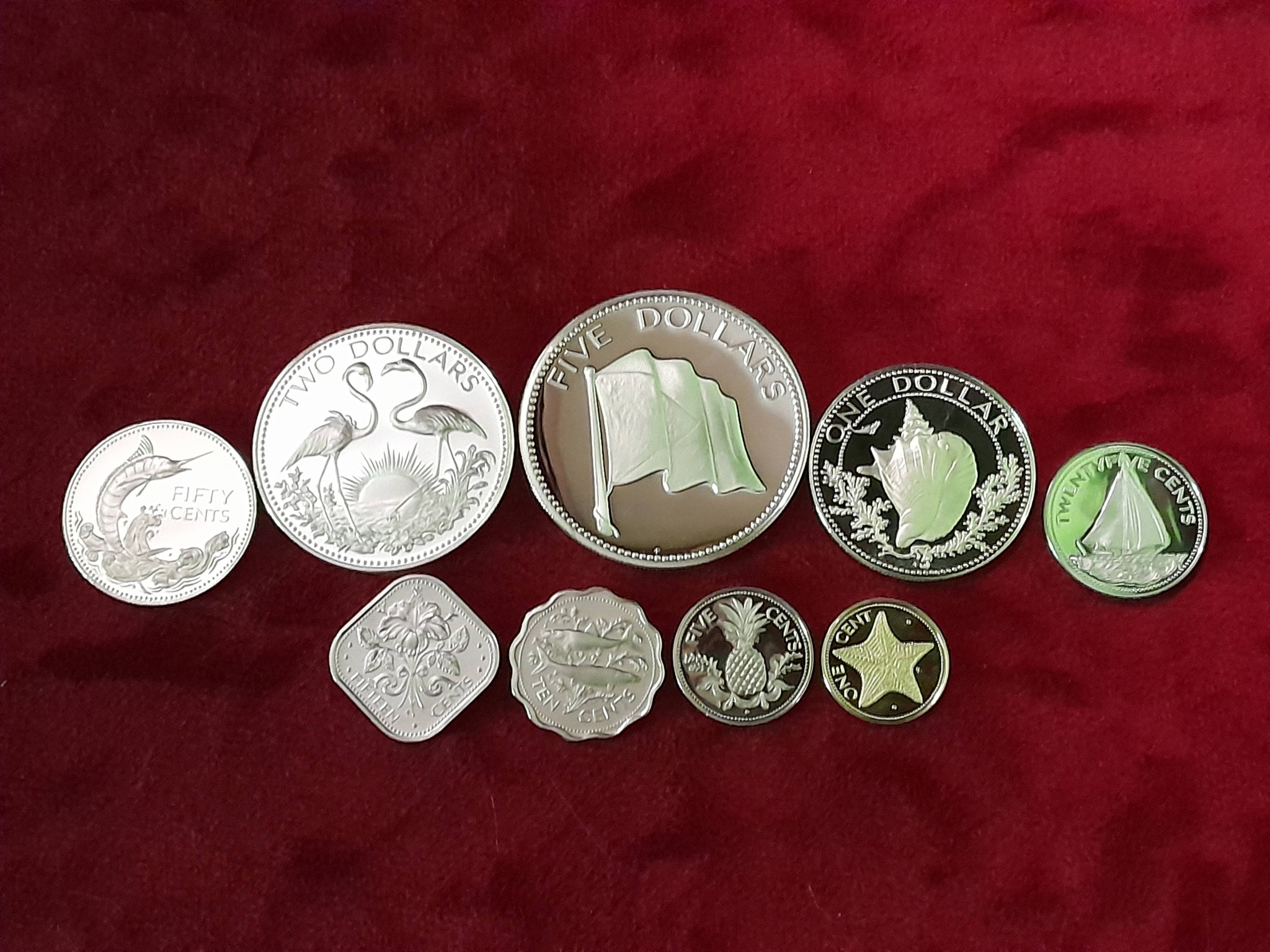 🪙 1974 COINS OF THE BAHAMAS 🇧🇸 Complete Uncirculated Specimen
