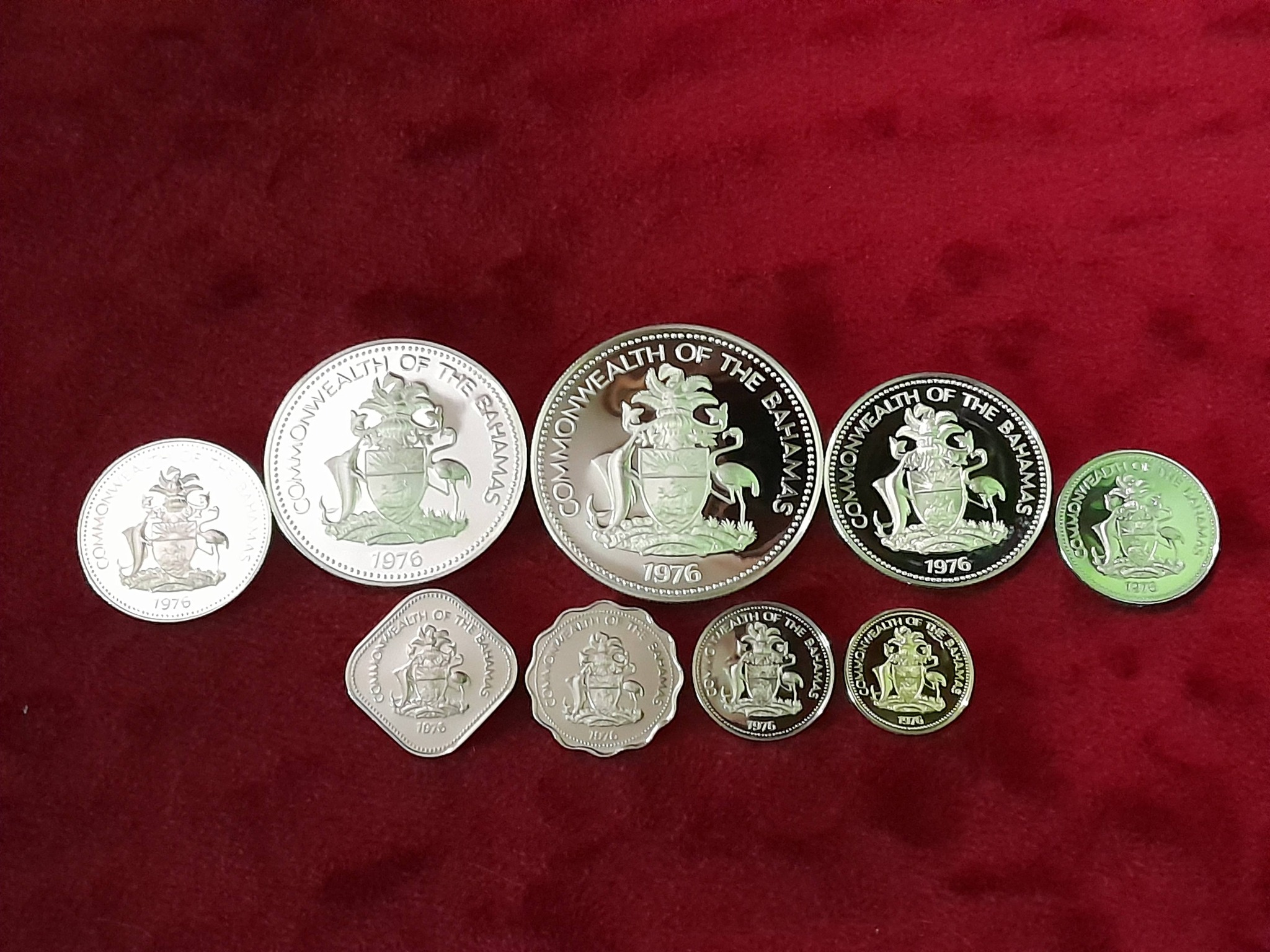 🪙 1974 COINS OF THE BAHAMAS 🇧🇸 Complete Uncirculated Specimen