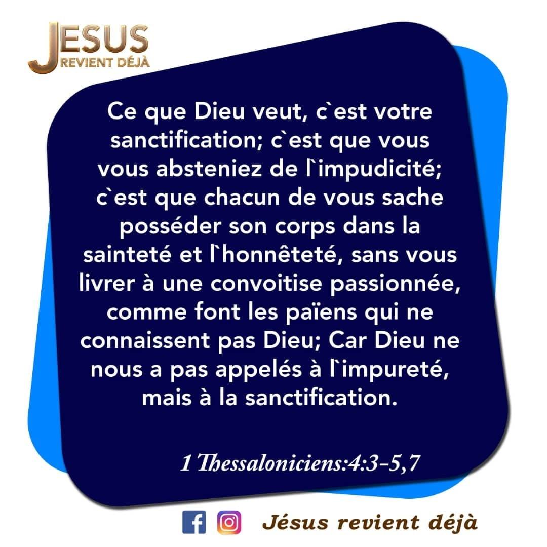 Ce Que Dieu Veut C Est Votre Sanctification