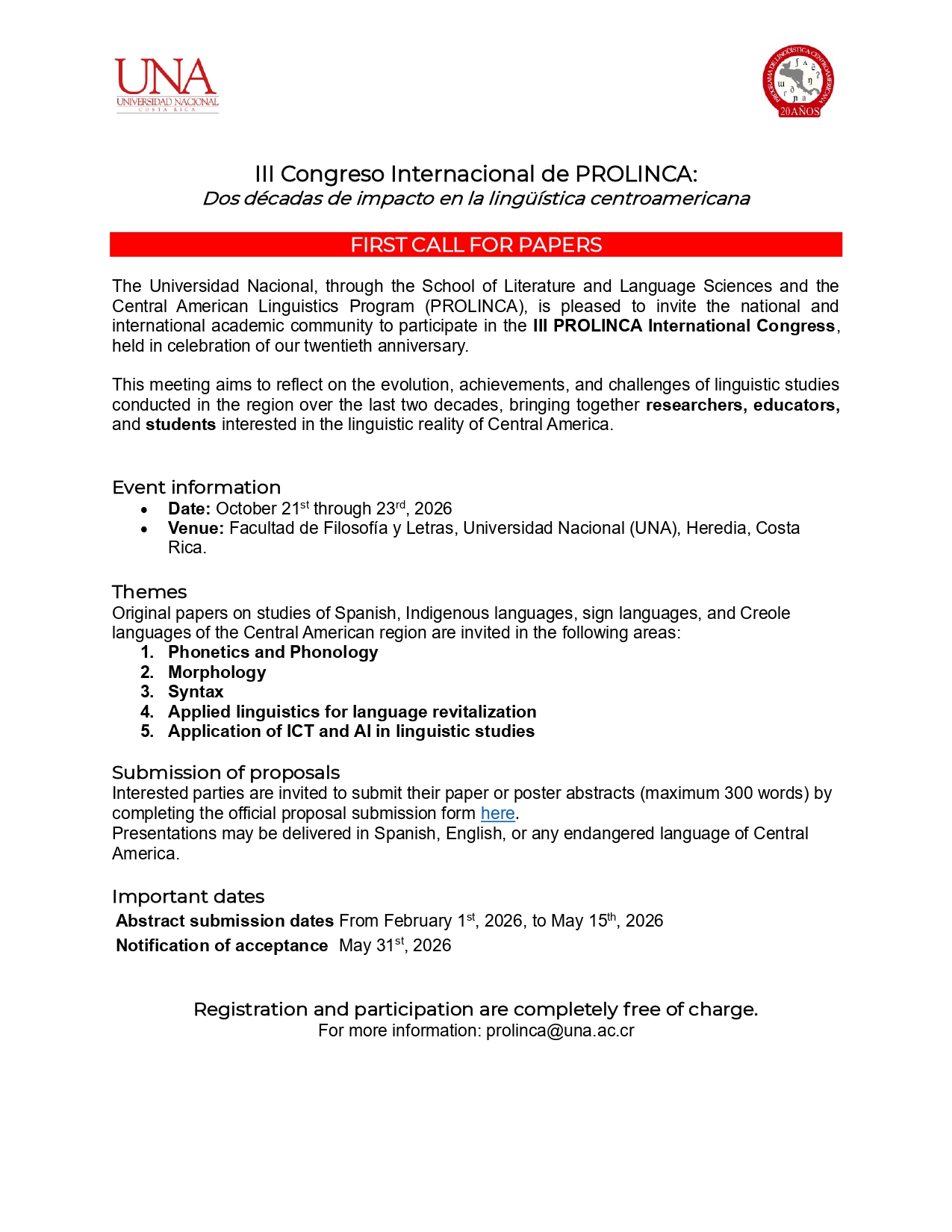 Society for Caribbean Linguistics (SCL) | 2026, año de evento académico ...