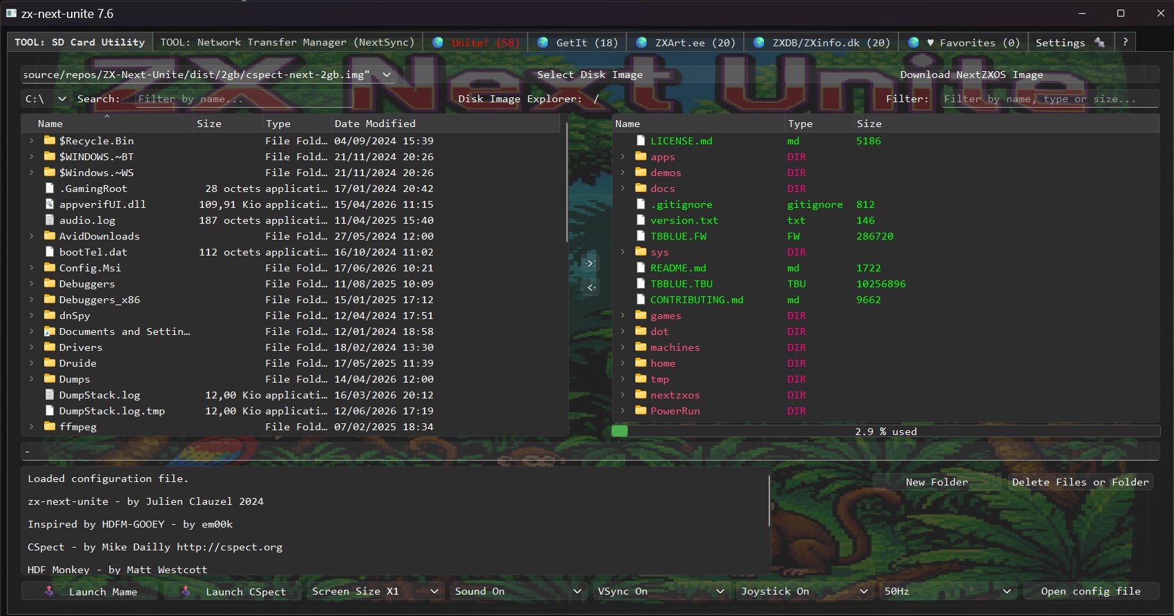 DAYS  1 〜 38 ZX Next unite gets new sd card image explorer tool