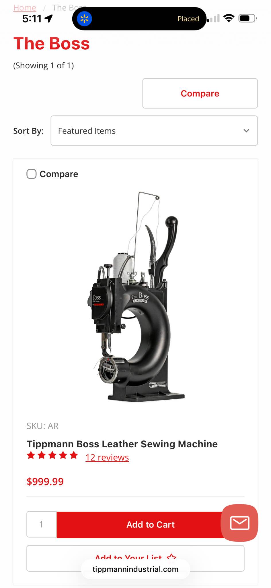 WORKING Tippmann “The Boss” High Performance Leather Sewing Machine w ...