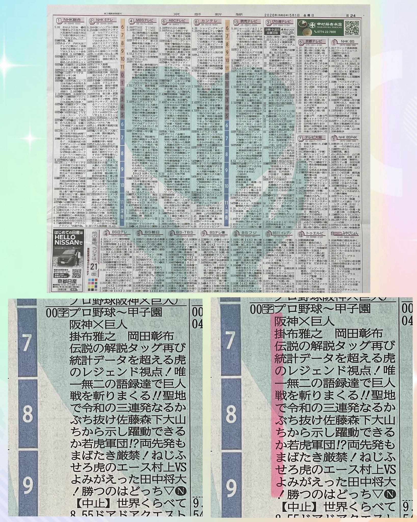 テレビ 欄 京都
