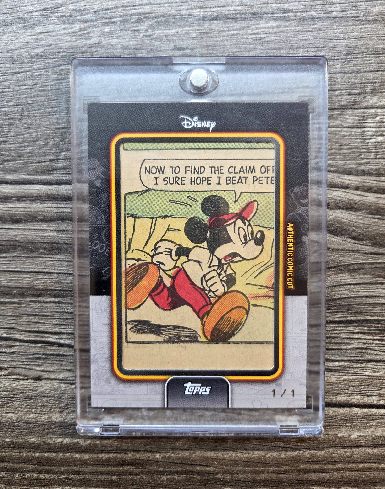 Mickey mouse authentic comic cut 1of1 found in topps disney neon hobby