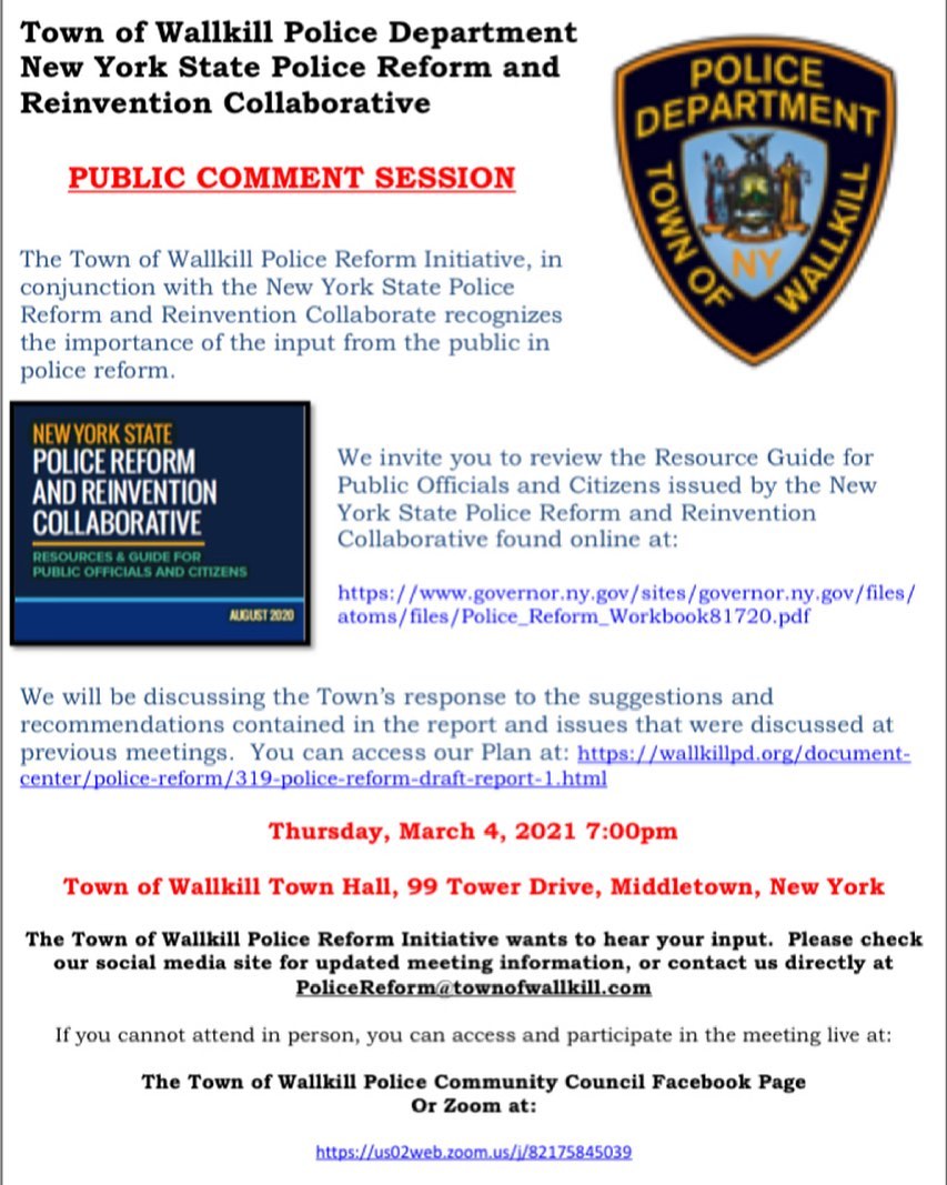 Town - The Town of Wallkill Police Department New York State Police ...