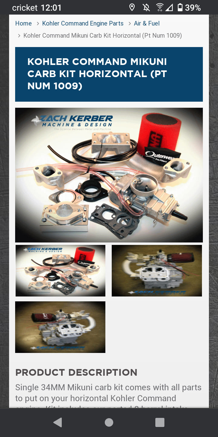 Kit Fit for Kohler CV Series CV490 CV491 CV492 CV493
