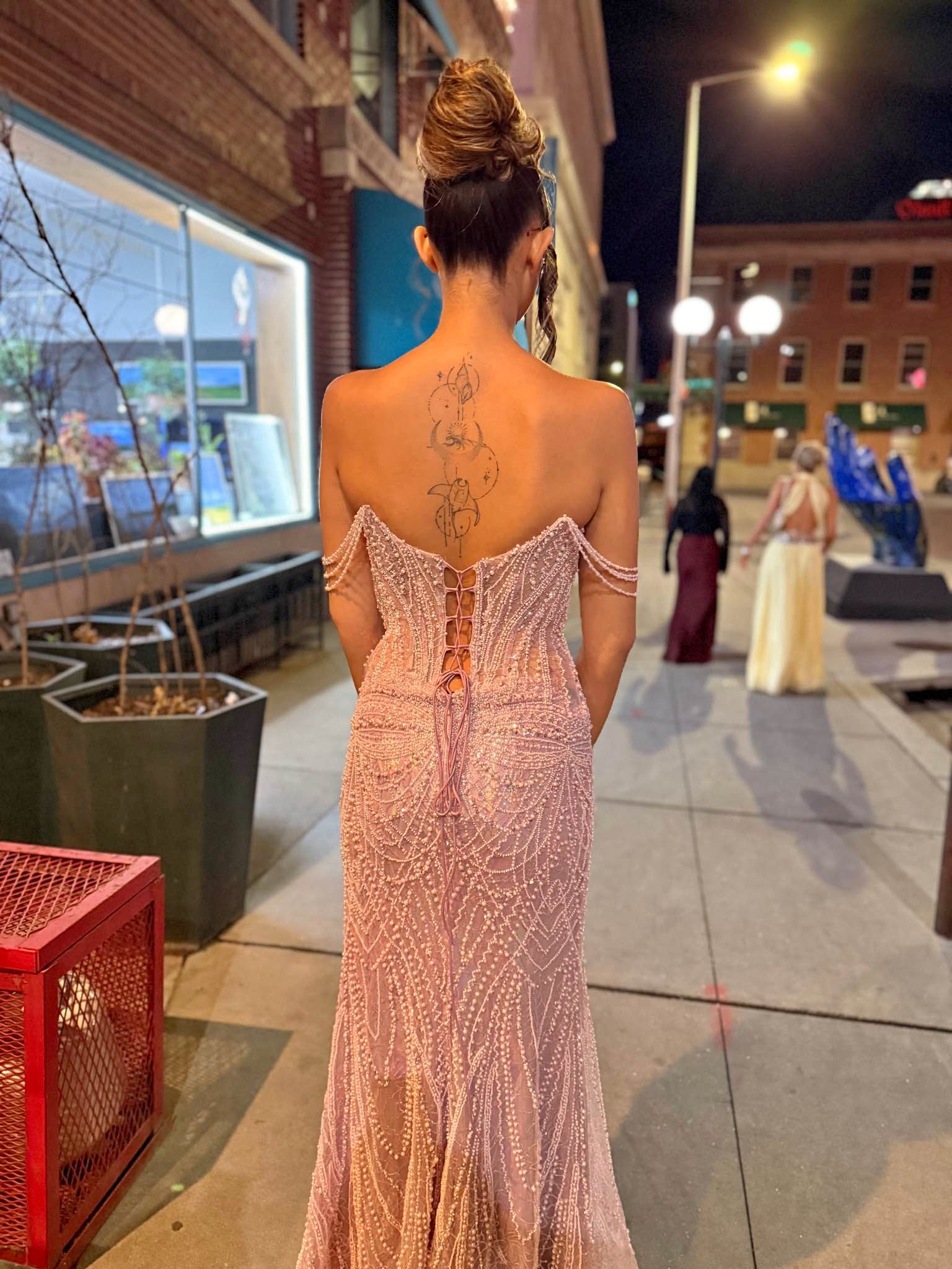 open lace back dress Sequins Prom Dresses Mermaid,DS4649  DSProm