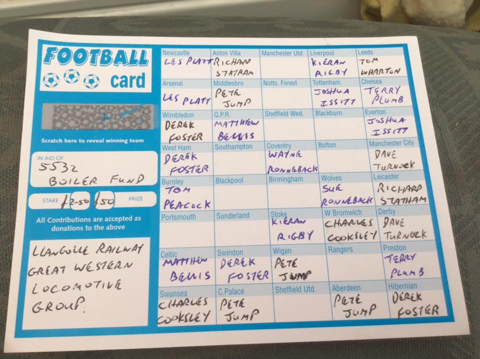 5532 - Football is back. So is our Football Raffle Card. 40 Teams. Only ...