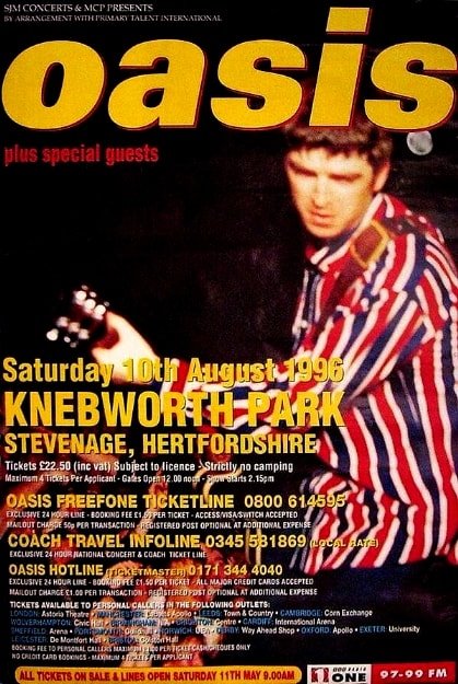 25 years ago today Oasis played at Glastonbury Festival