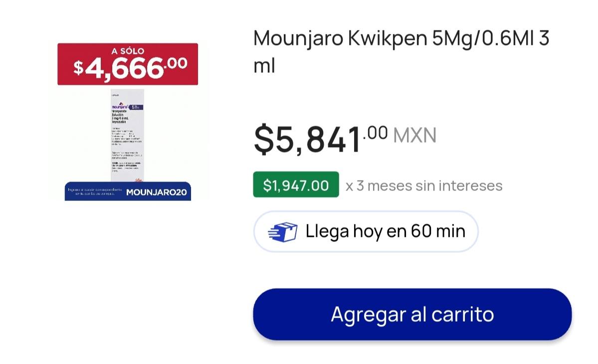 Aprovecha los descuentos de Mounjaro (Tirzepatida) en la app de farmacias del ahorro ó en línea www.fahorro.com envío a domicilio totalmente gratis!